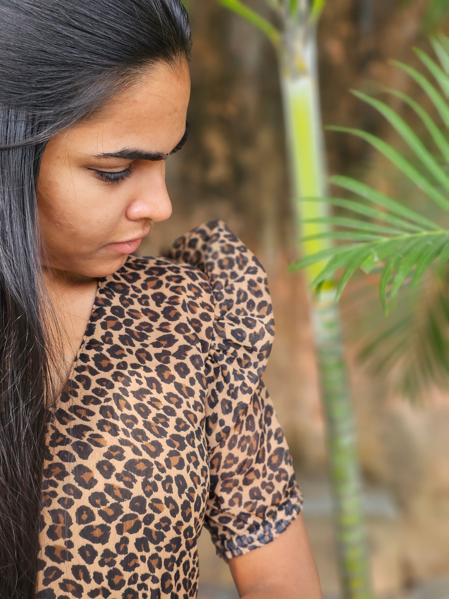 Animal Printed Chiffon Dress