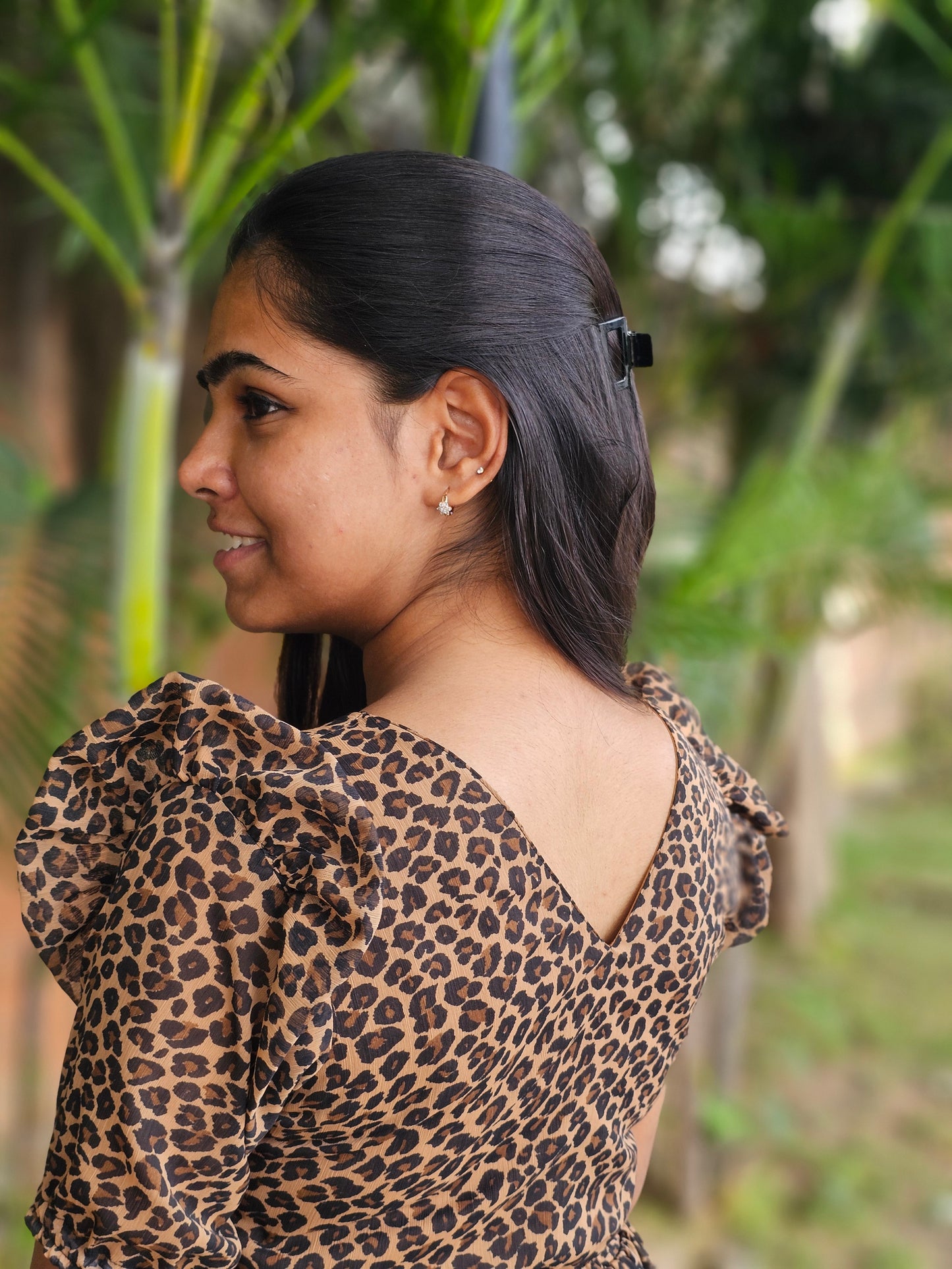 Animal Printed Chiffon Dress