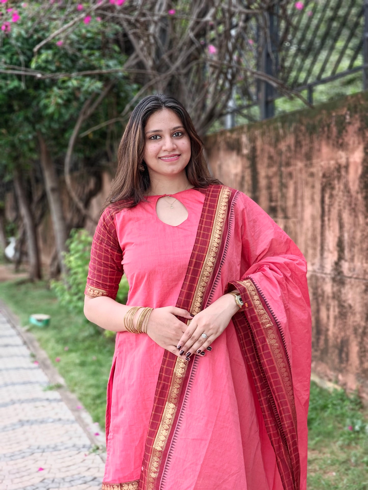 Peach & Brown Festive Salwar set