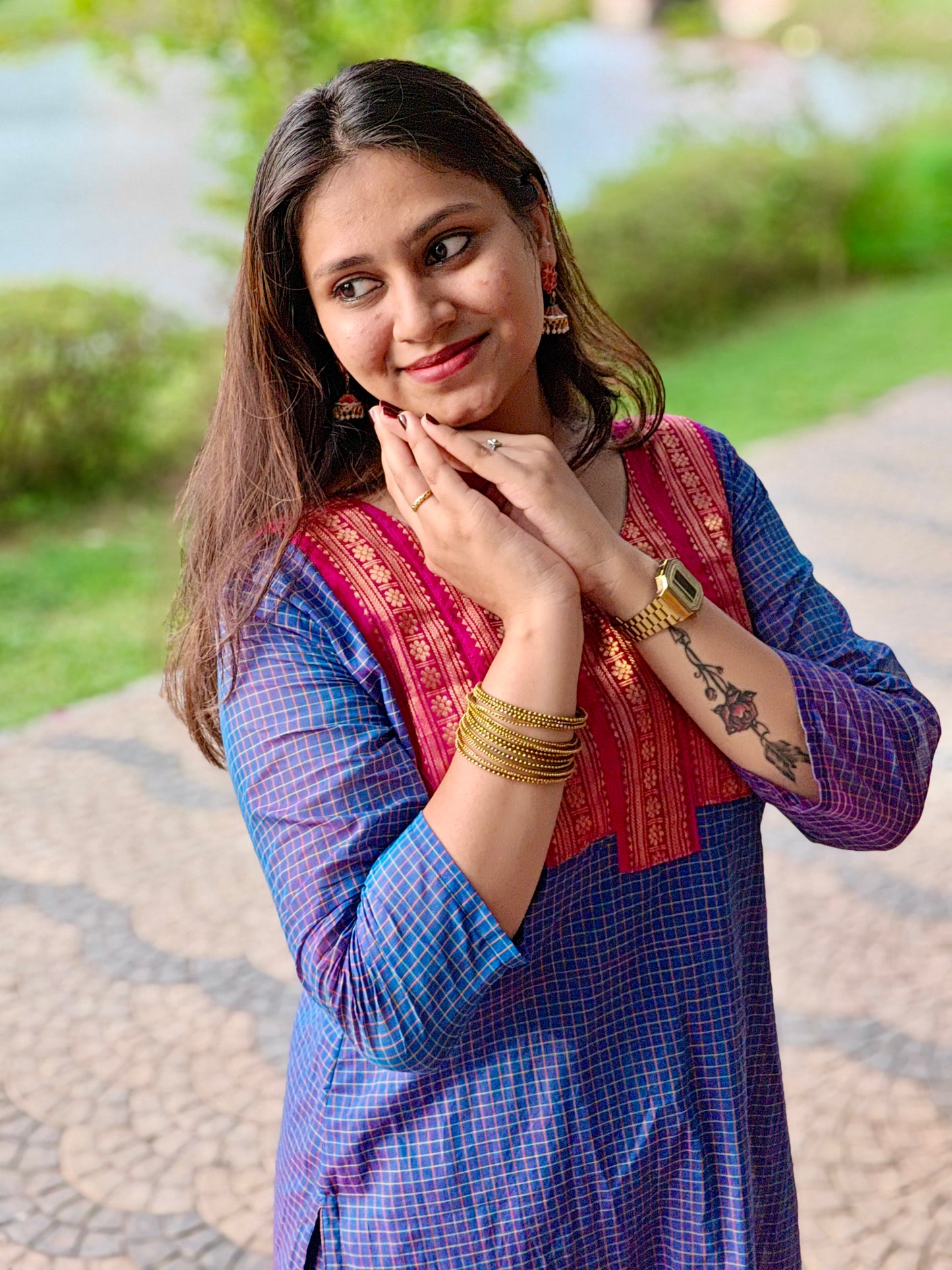 Blue and Pink Ethnic Festive salwar set