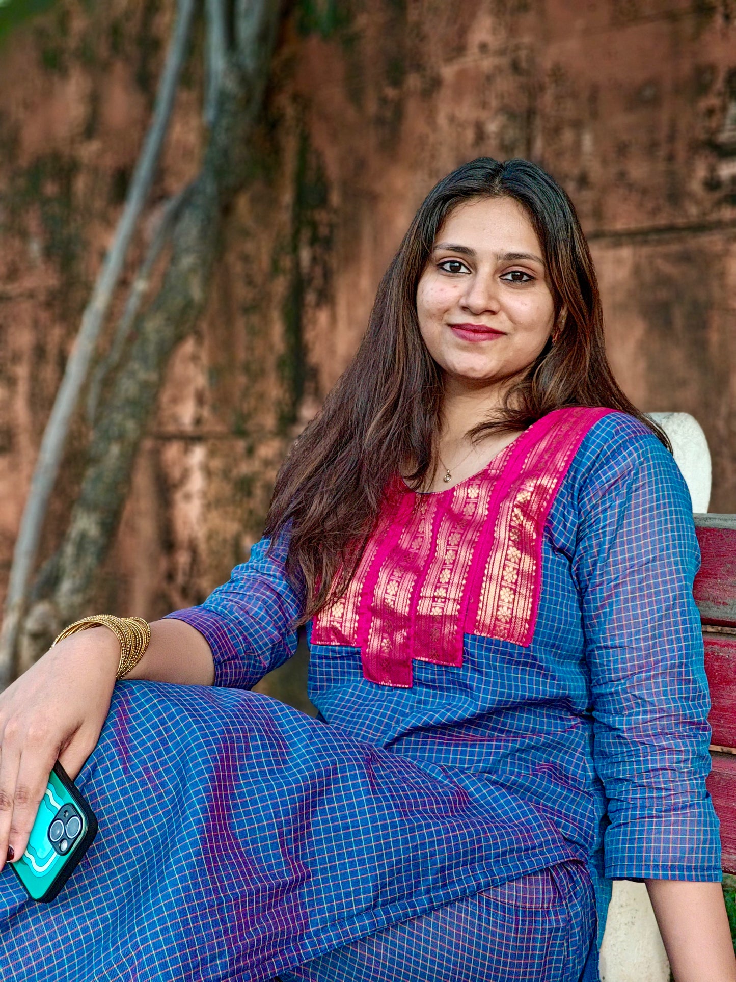 Blue and Pink Ethnic Festive salwar set