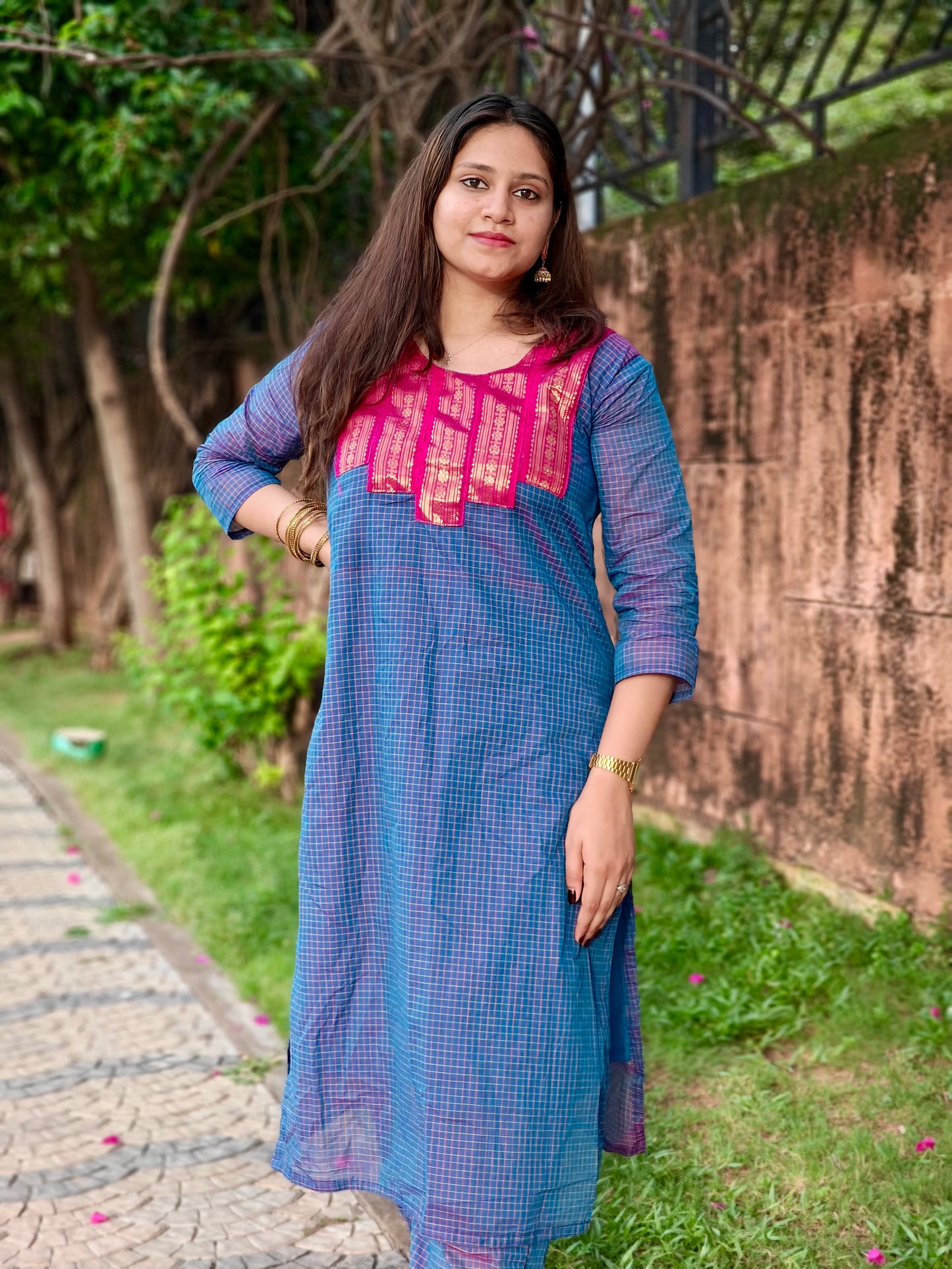 Blue and Pink Ethnic Festive salwar set