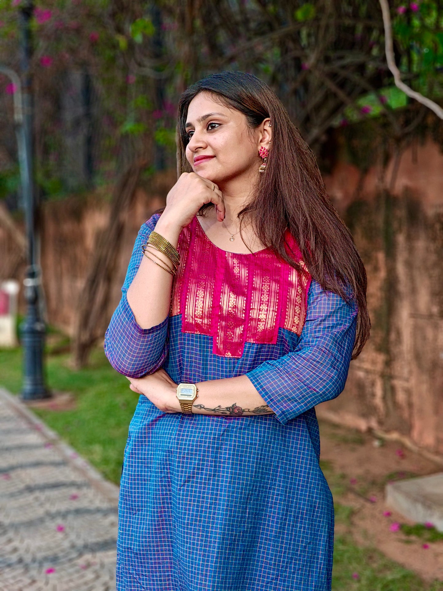 Blue and Pink Ethnic Festive salwar set