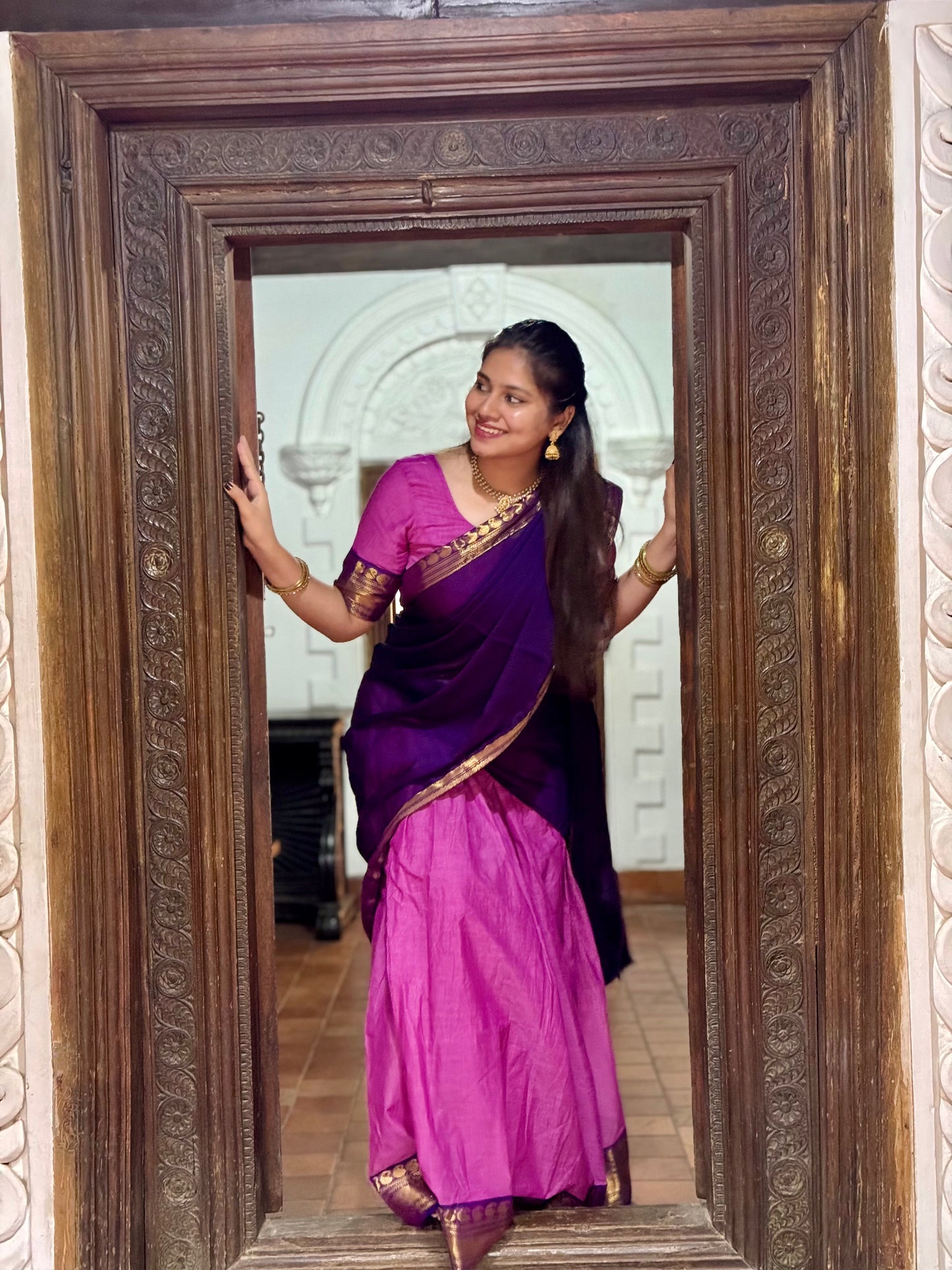 Purple Pink Festive Halfsaree