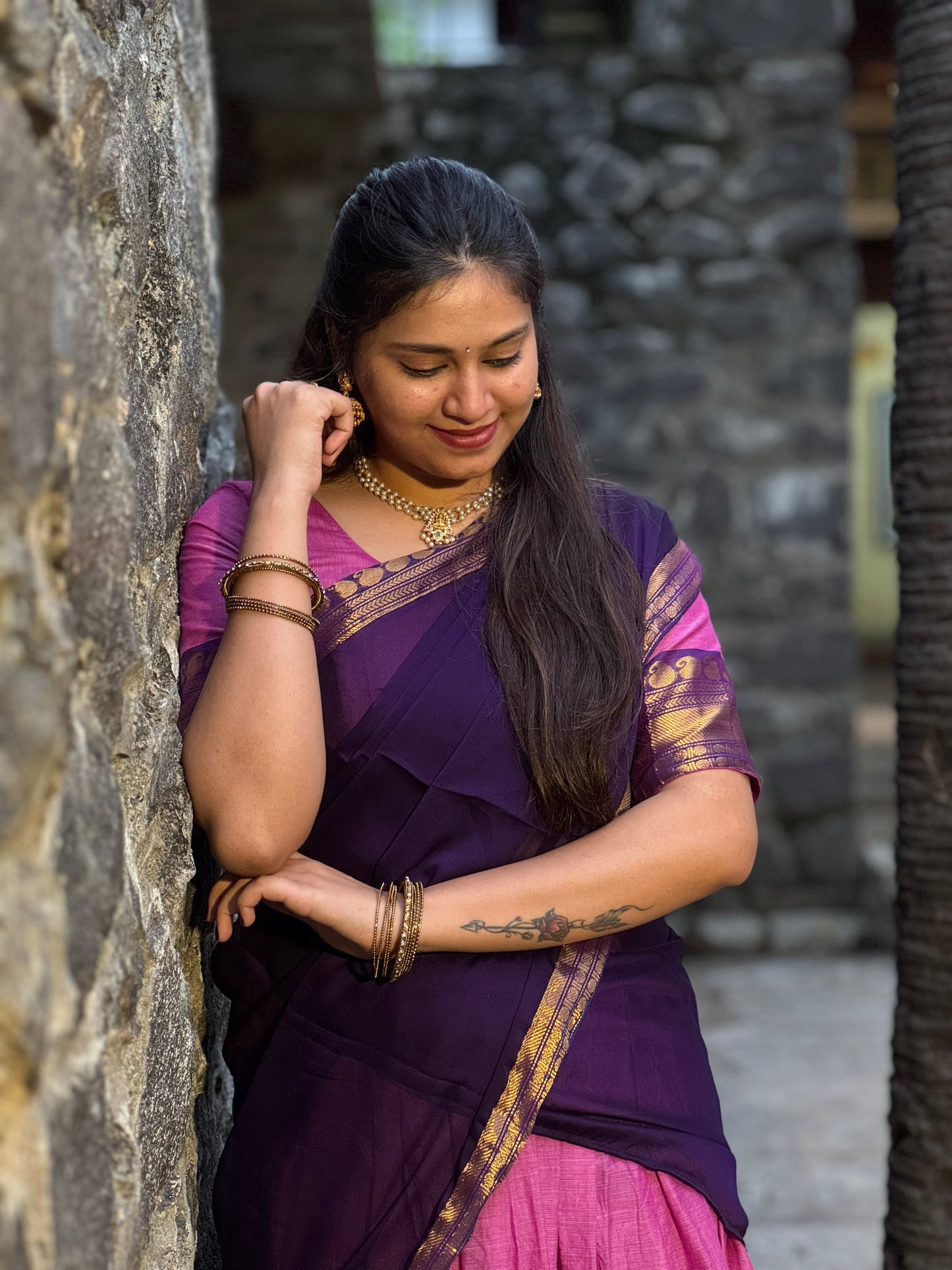 Purple Pink Festive Halfsaree