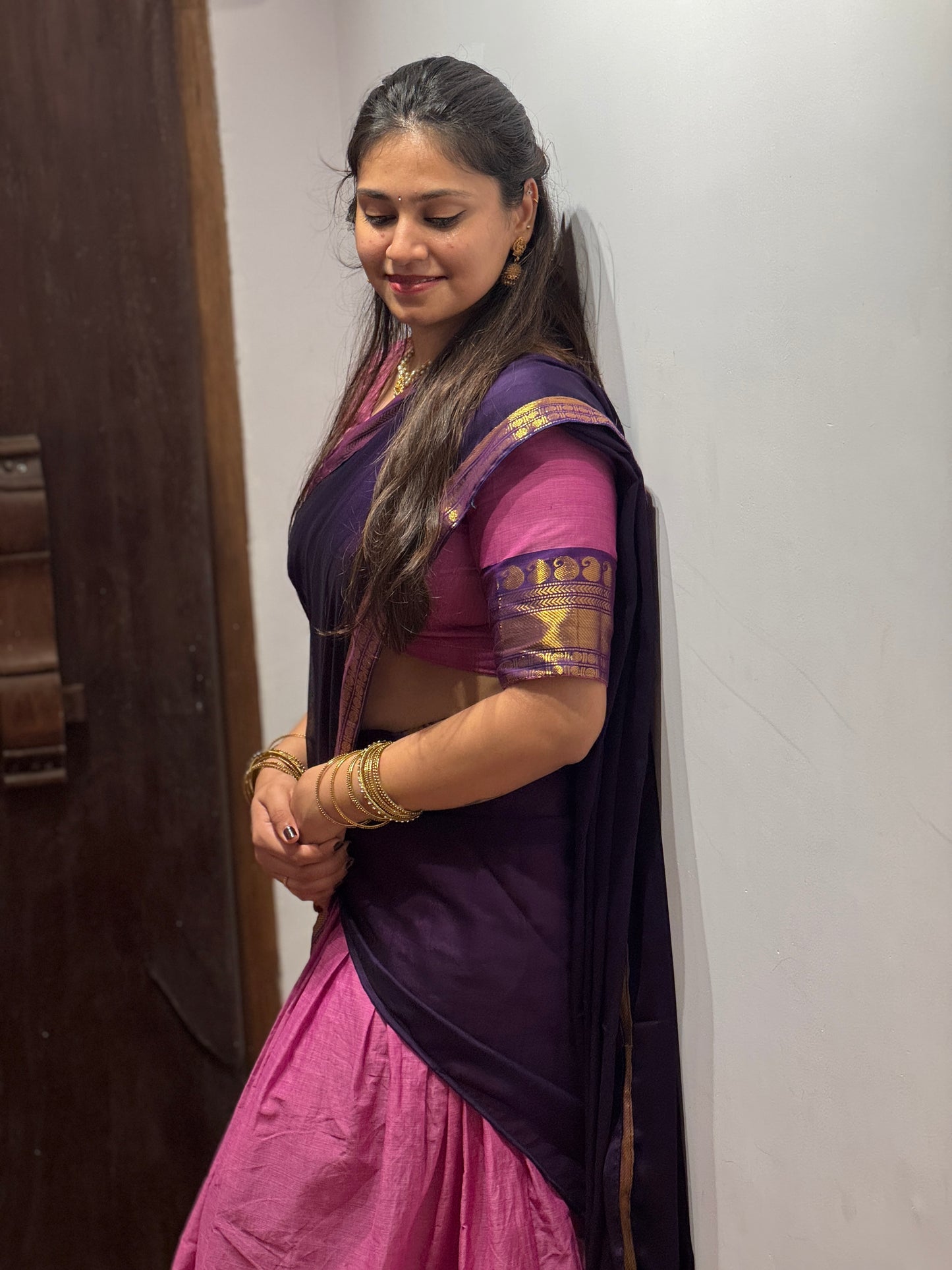 Purple Pink Festive Halfsaree