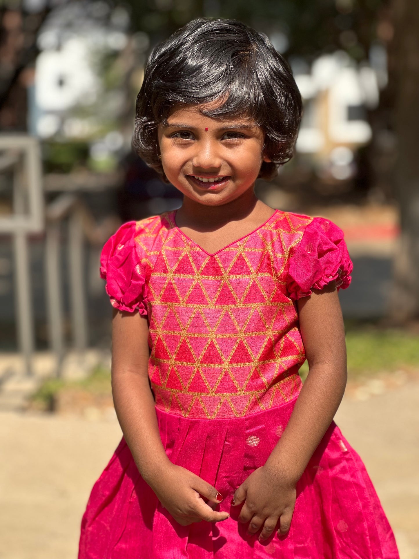 Pink Raw silk frock