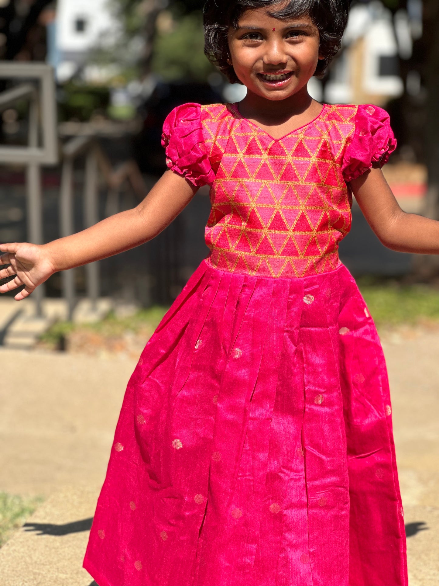 Pink Raw silk frock