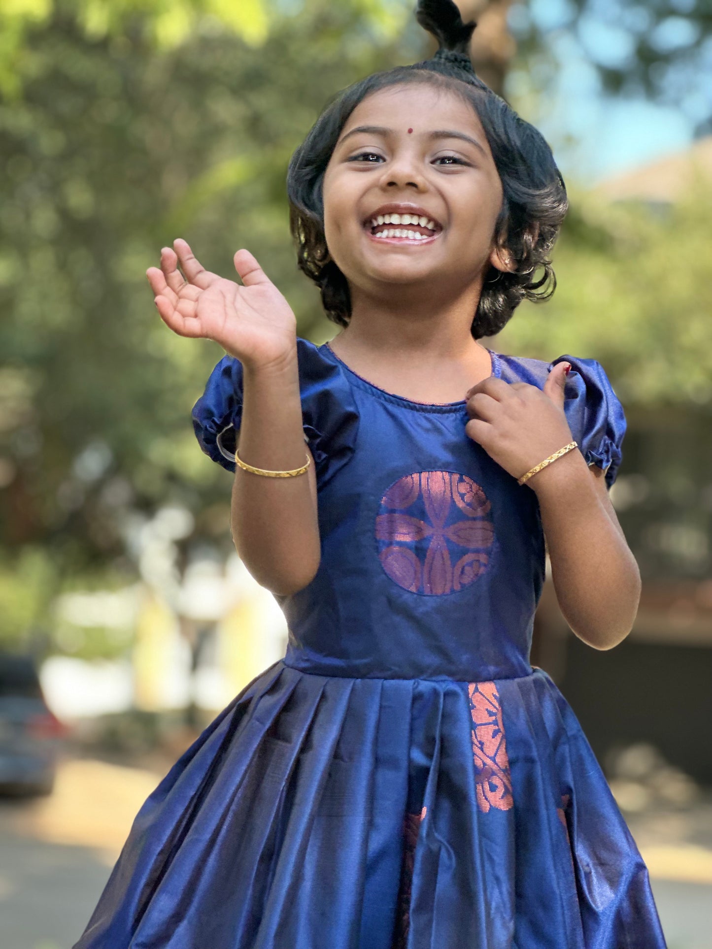 Blue knee length frock