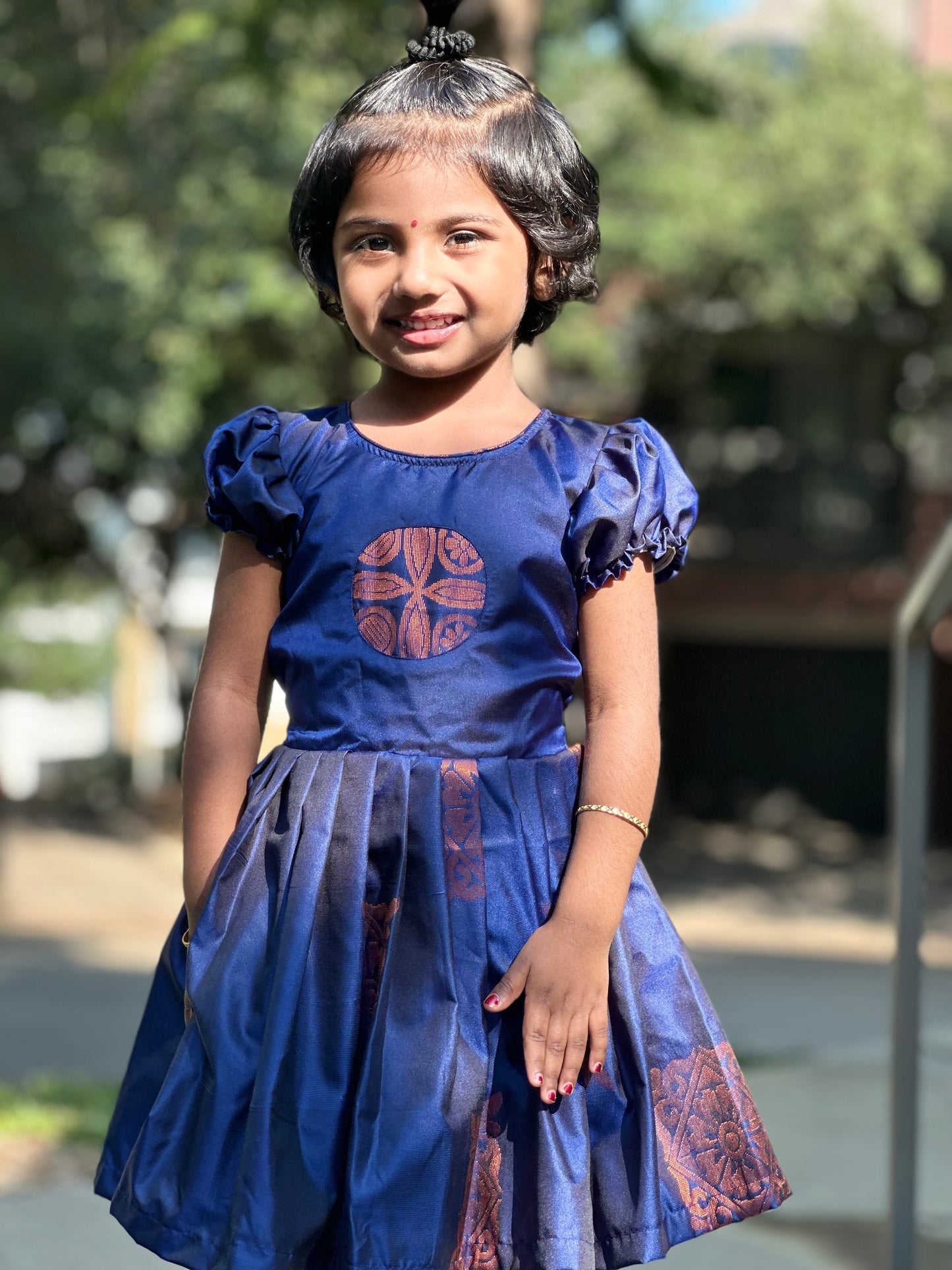 Blue knee length frock