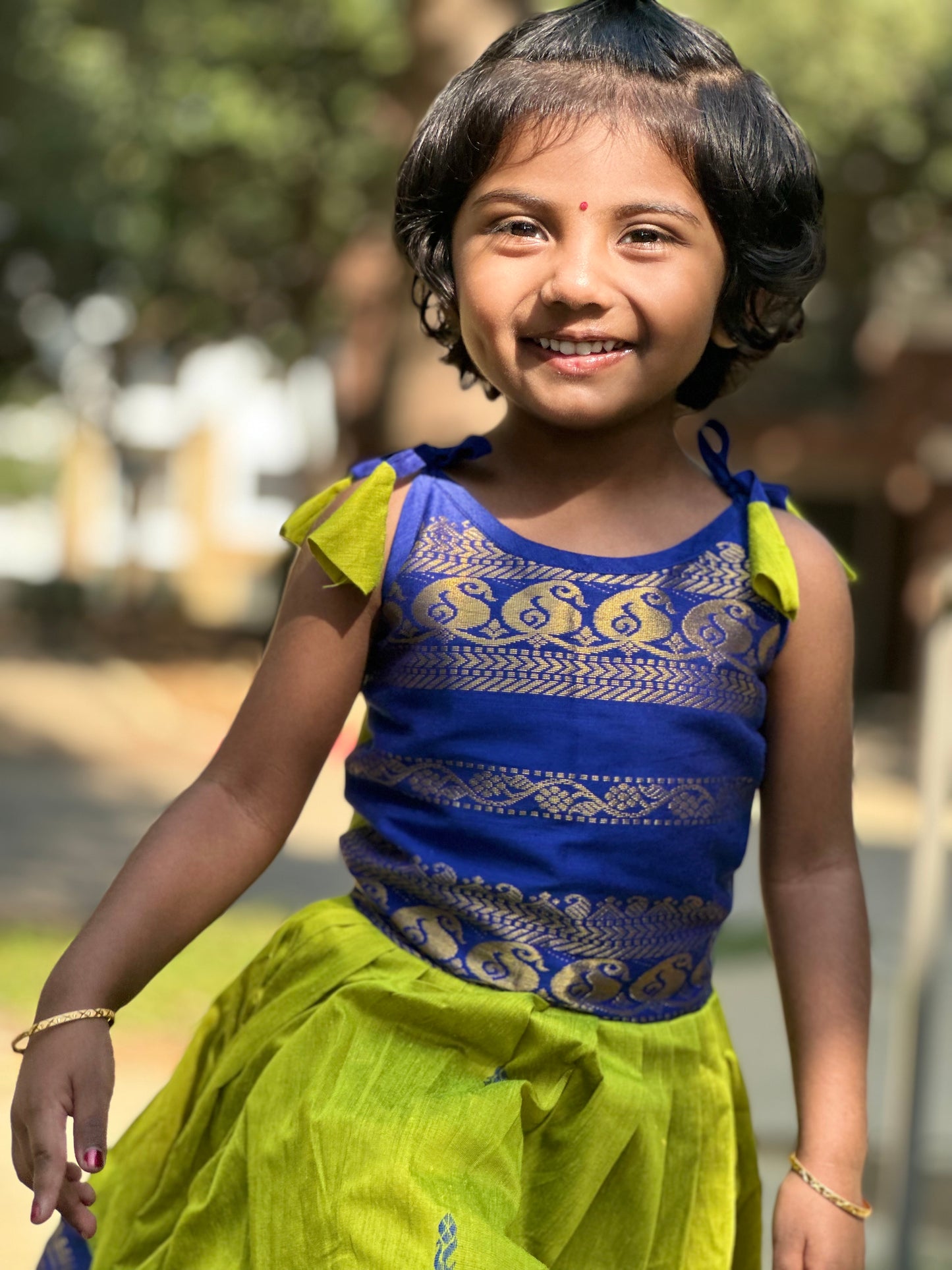Green and Blue ethnic frock
