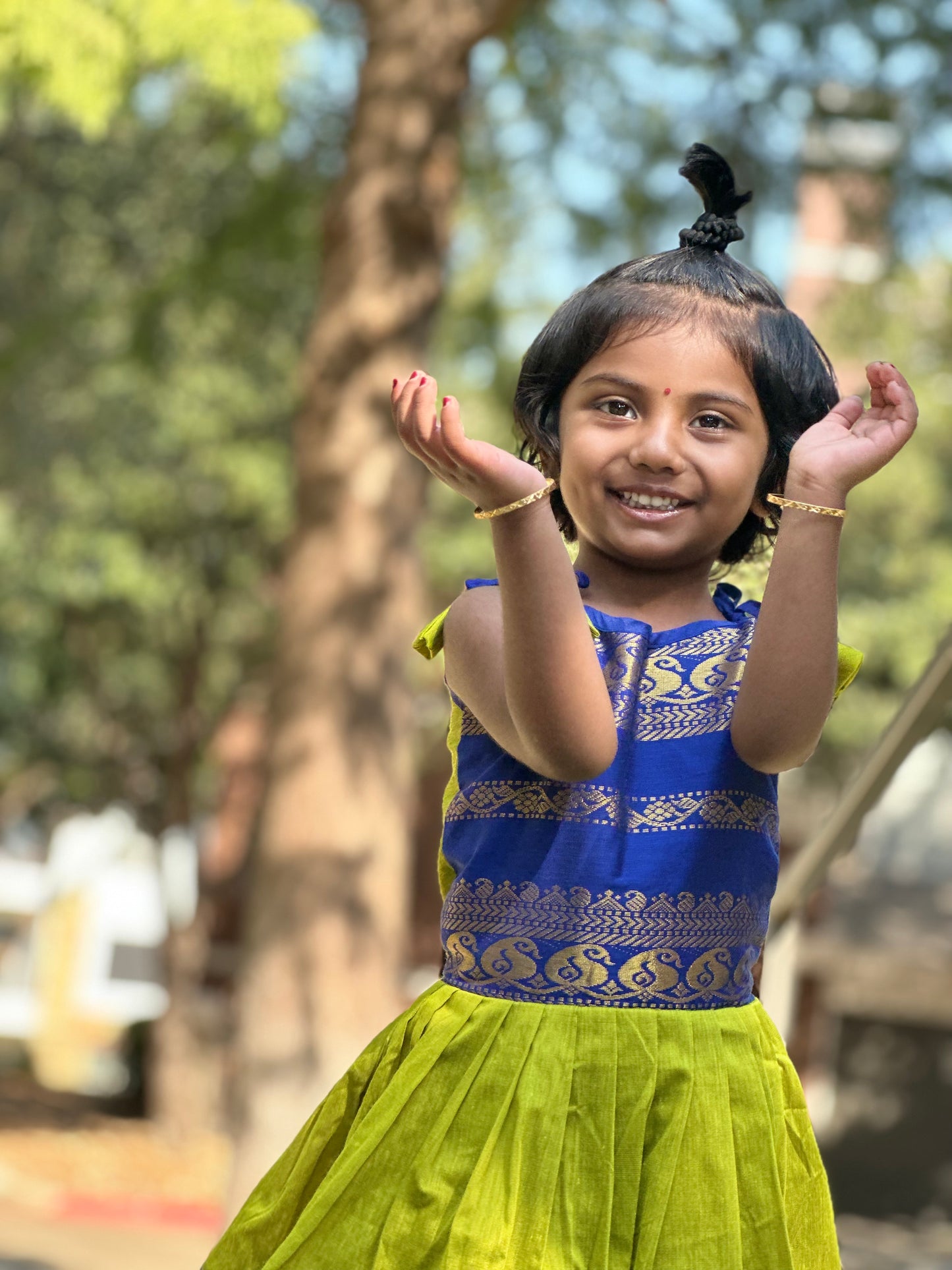 Green and Blue ethnic frock