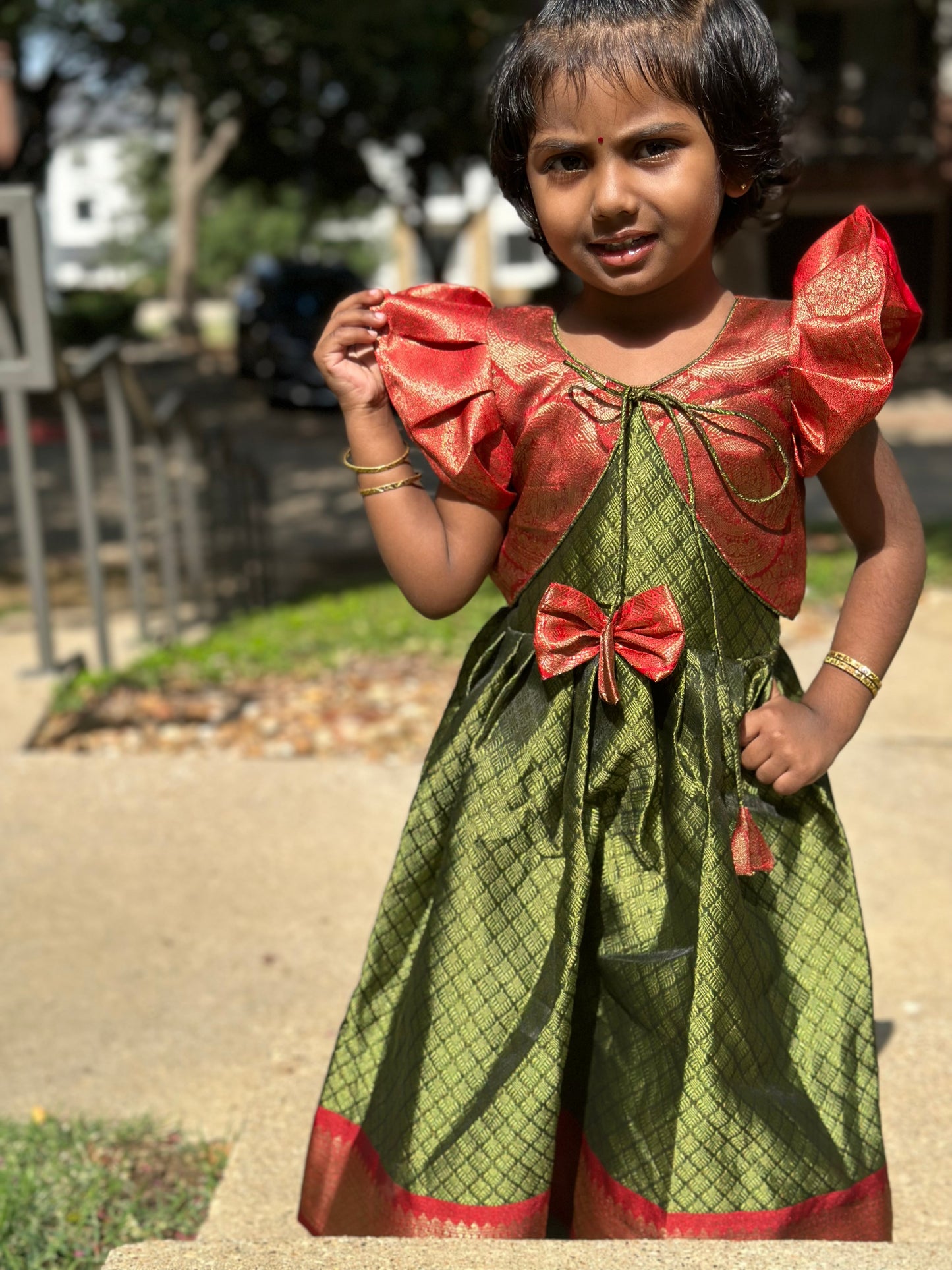 Green coat model Frock