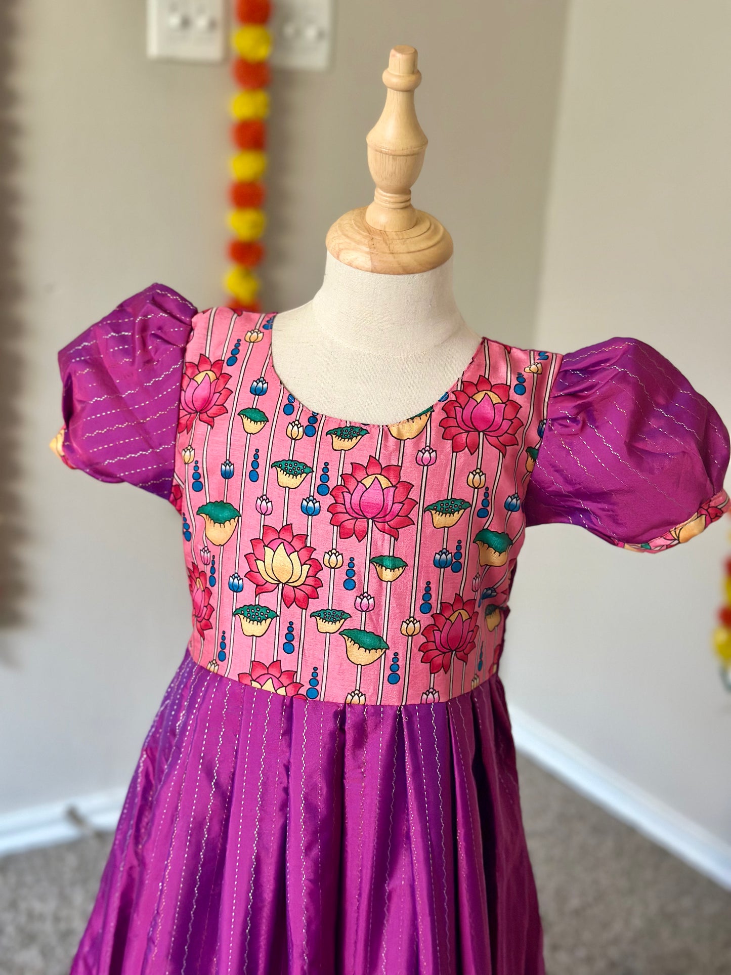 Pink Pichwai printed frock