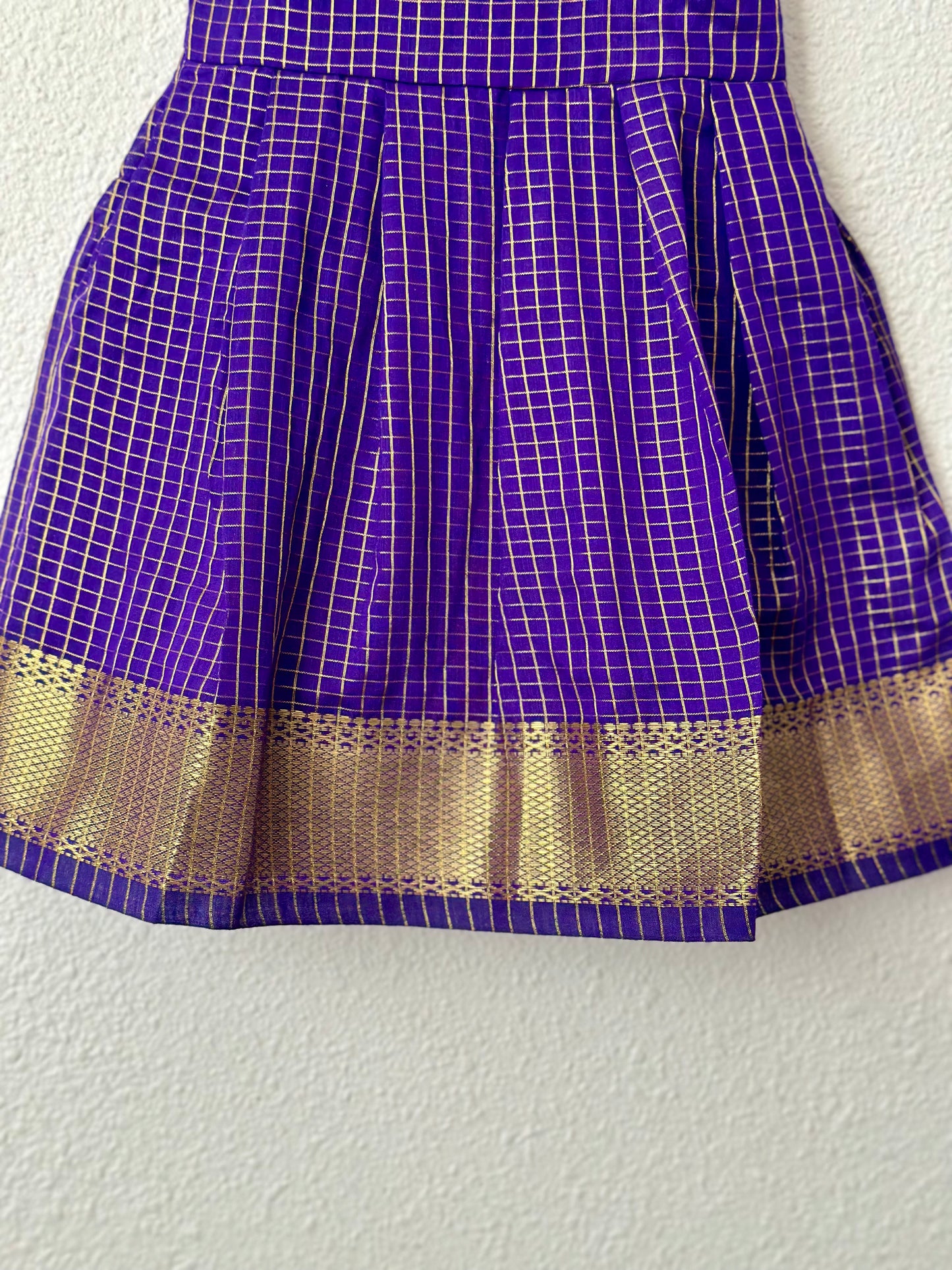 Royal blue checks infants frock
