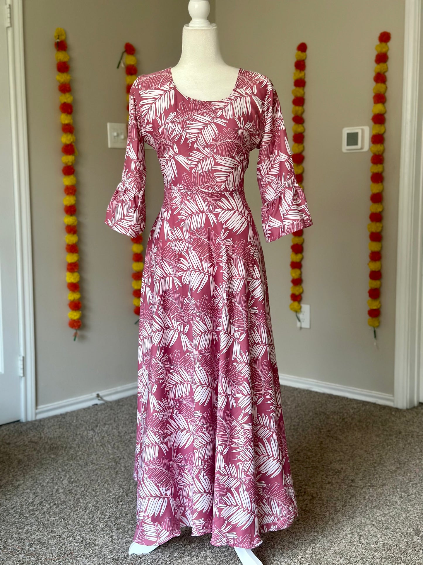 Pink Floral crepe dress