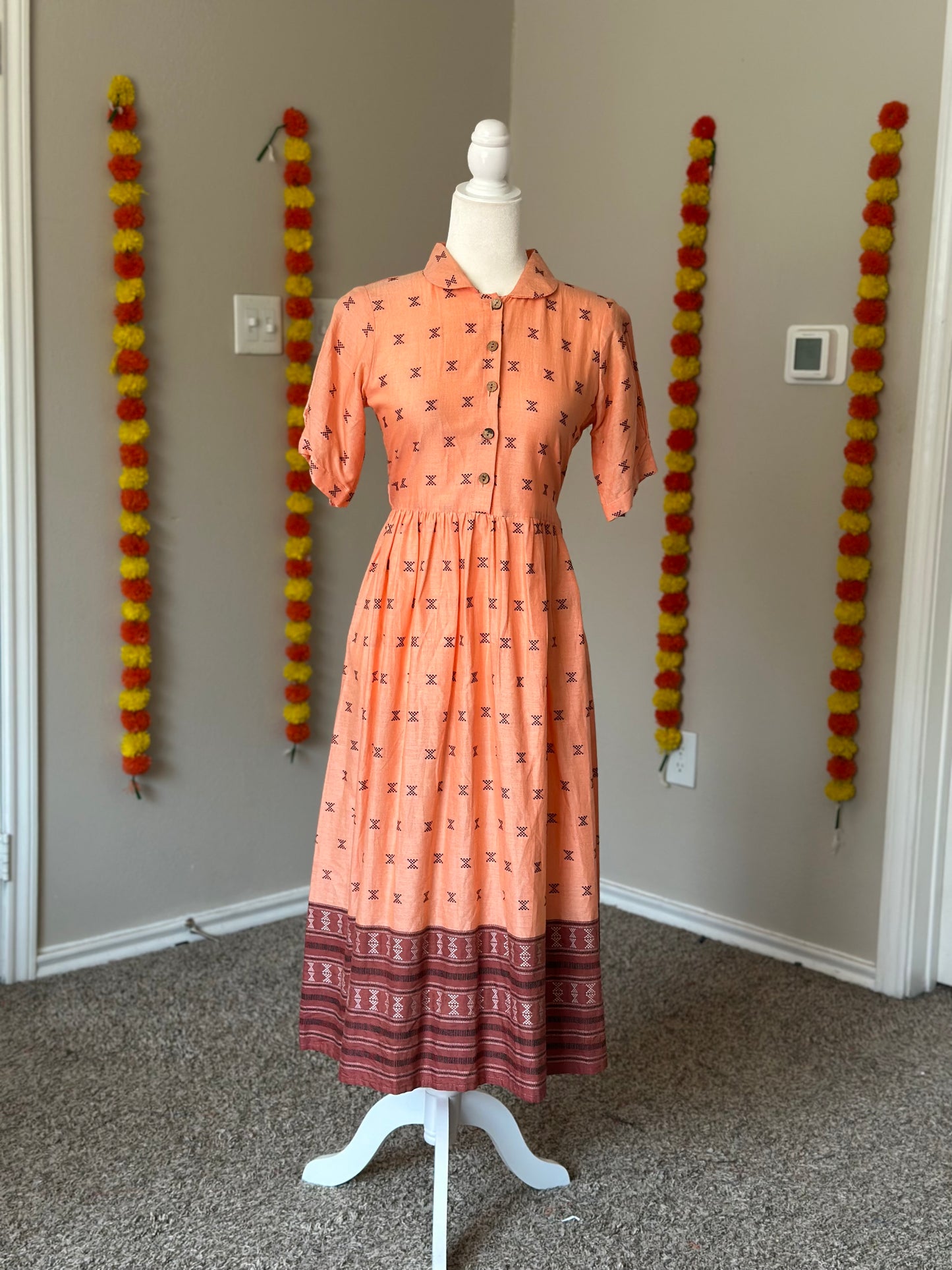 Orange cotton dress