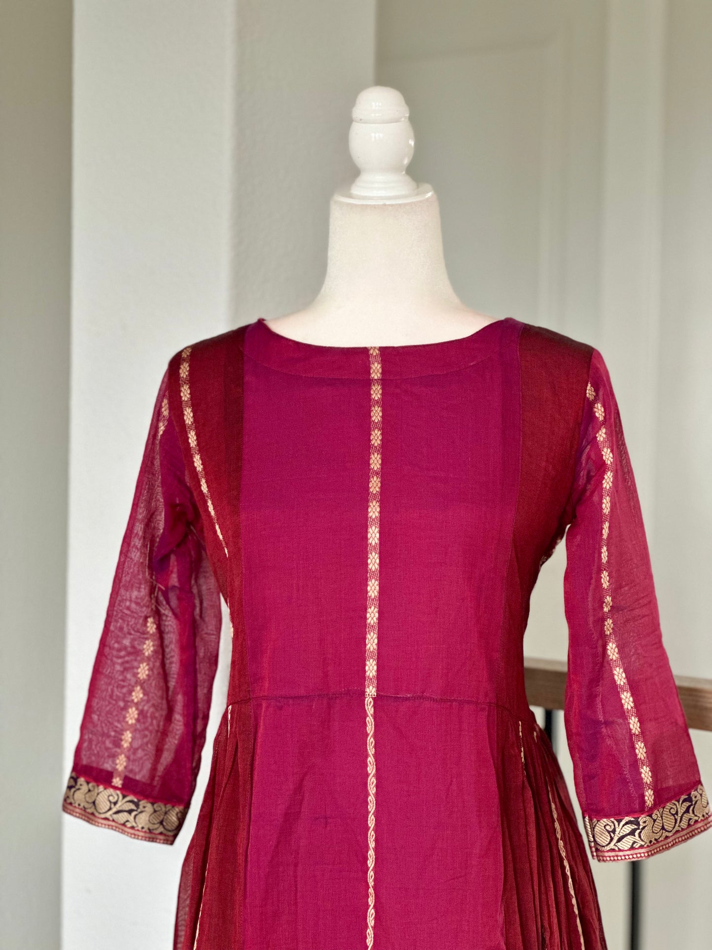 Pink and maroon Narayanpet A line set