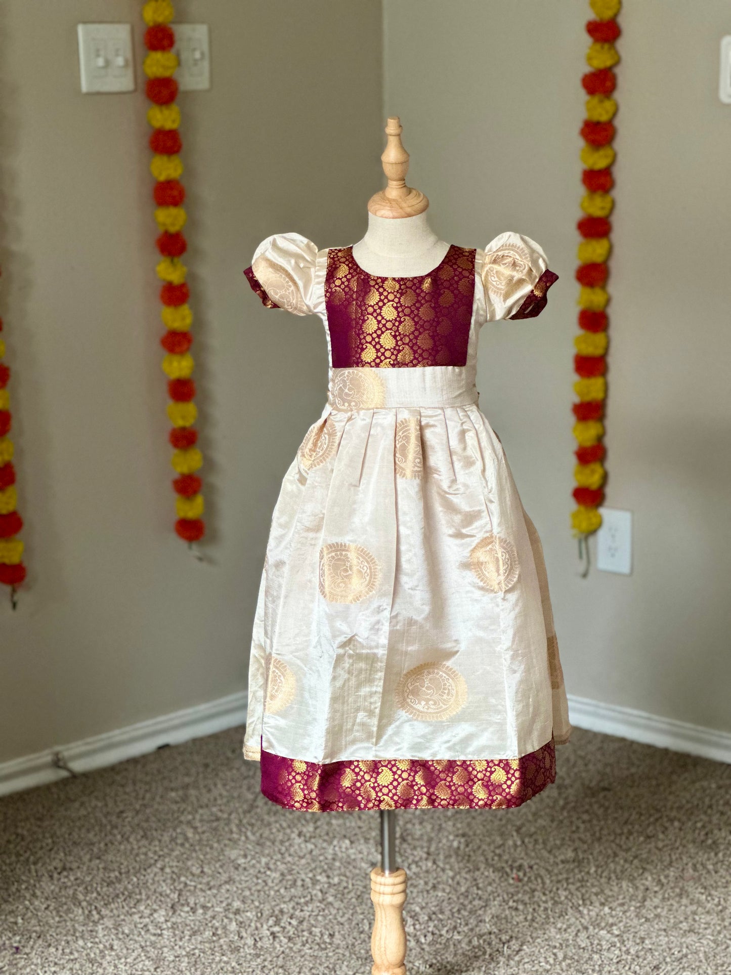 Tissue silk Onam/Vishu Frock