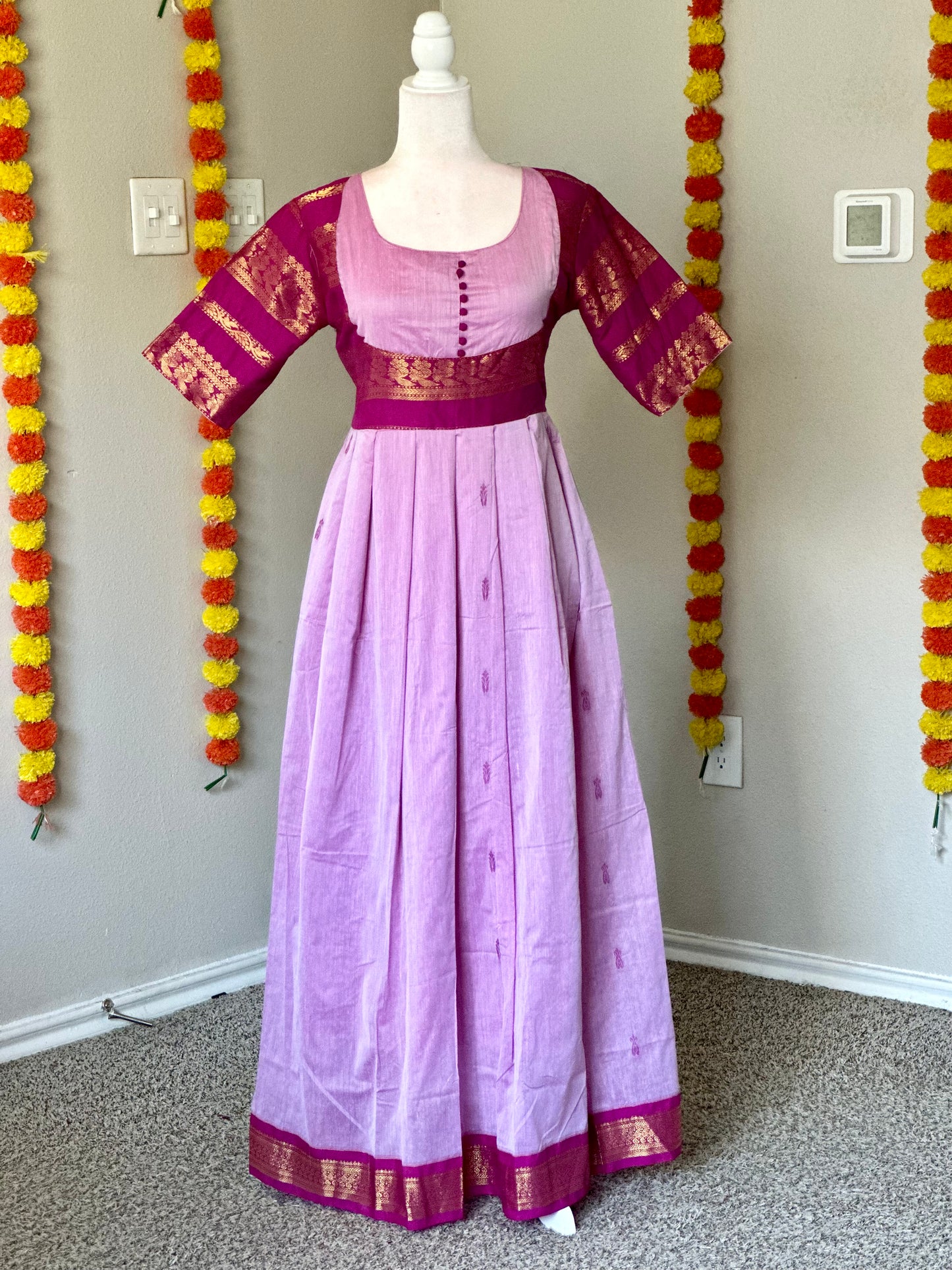 Pink kalyani cotton Festive Maxi
