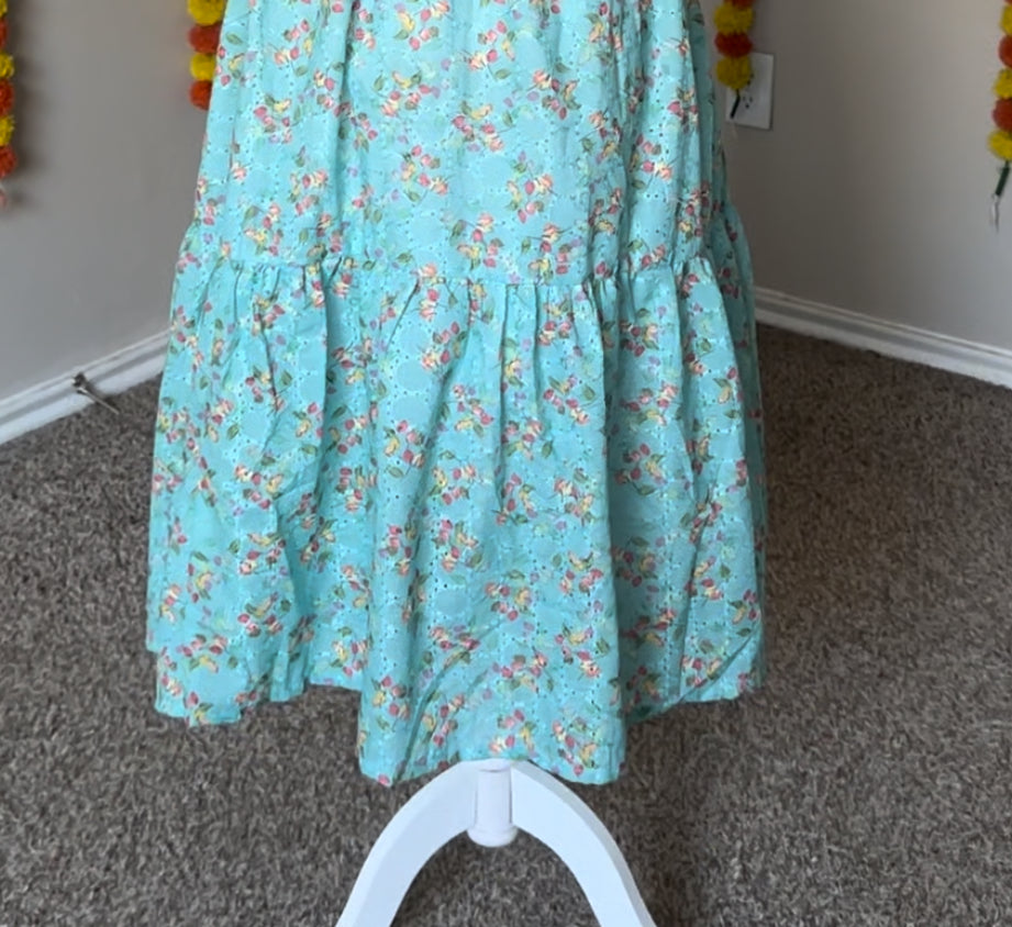 Sky blue floral Hakoba dress