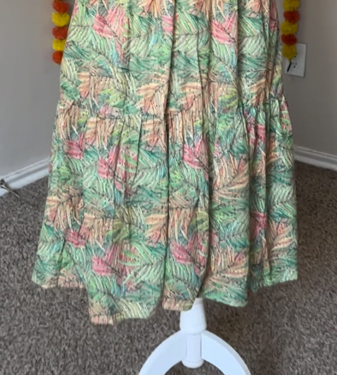 Green floral Hakoba dress