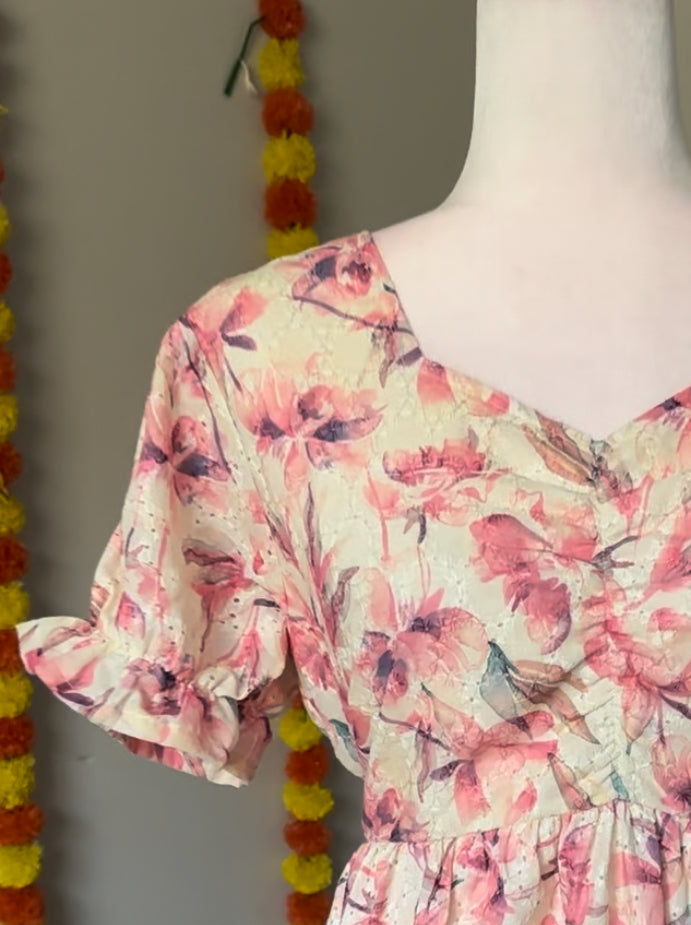 White floral Hakoba dress