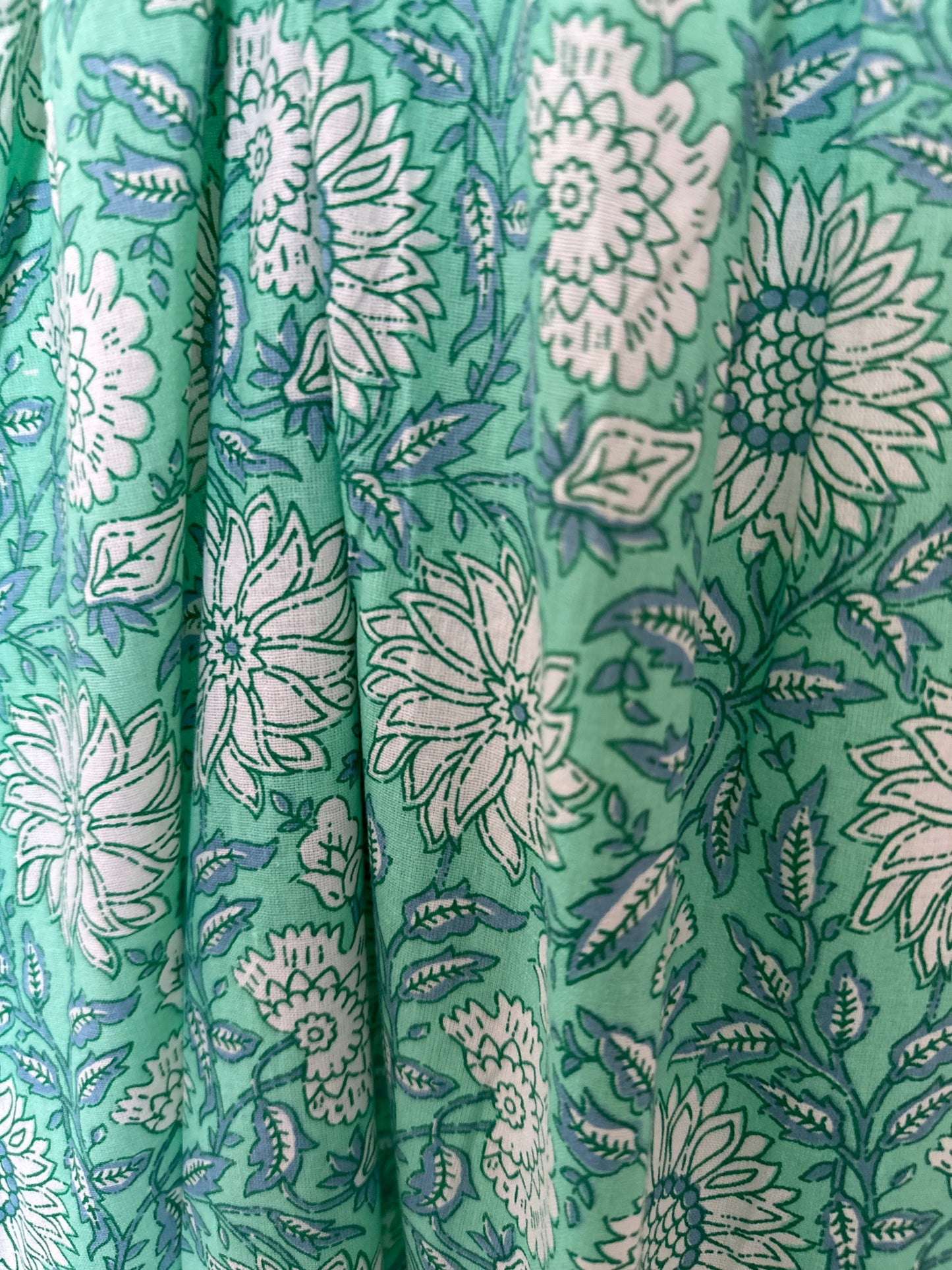 Blue Green cotton summer dress