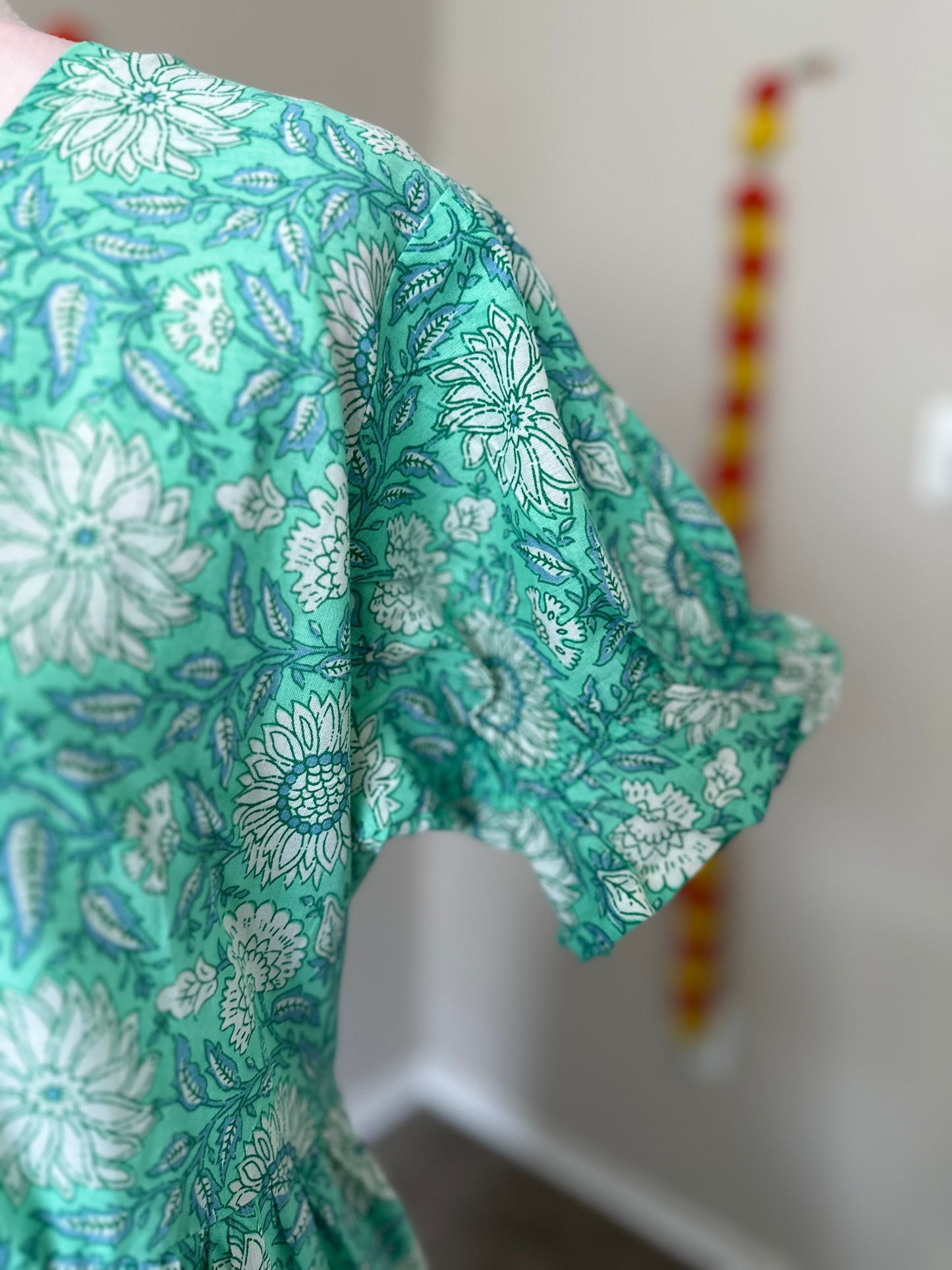 Blue Green cotton summer dress