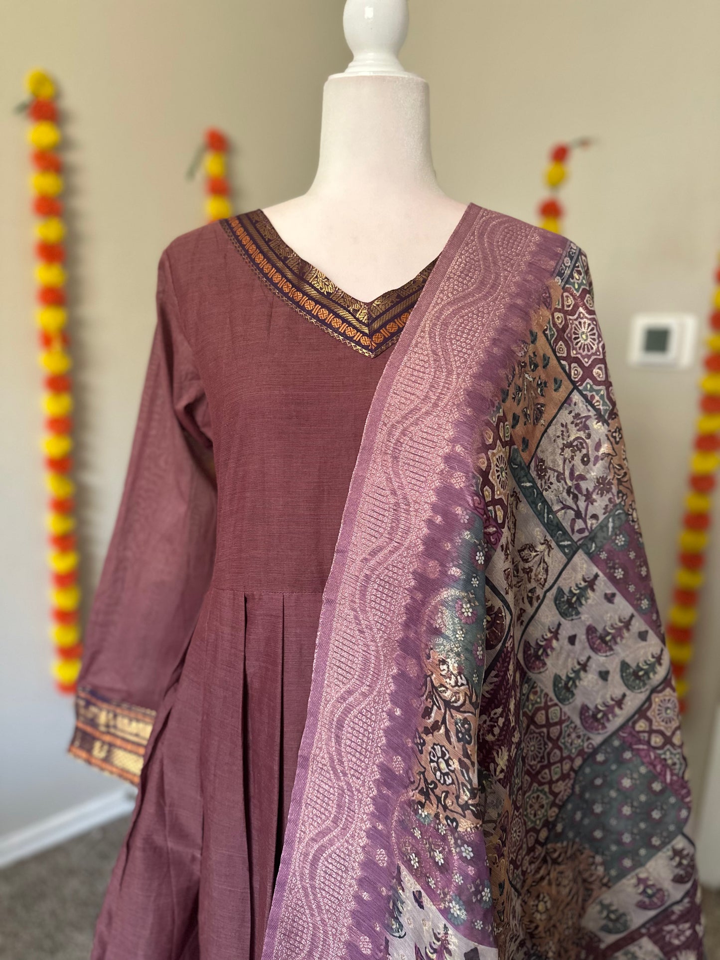 Brown with purple Festive maxi