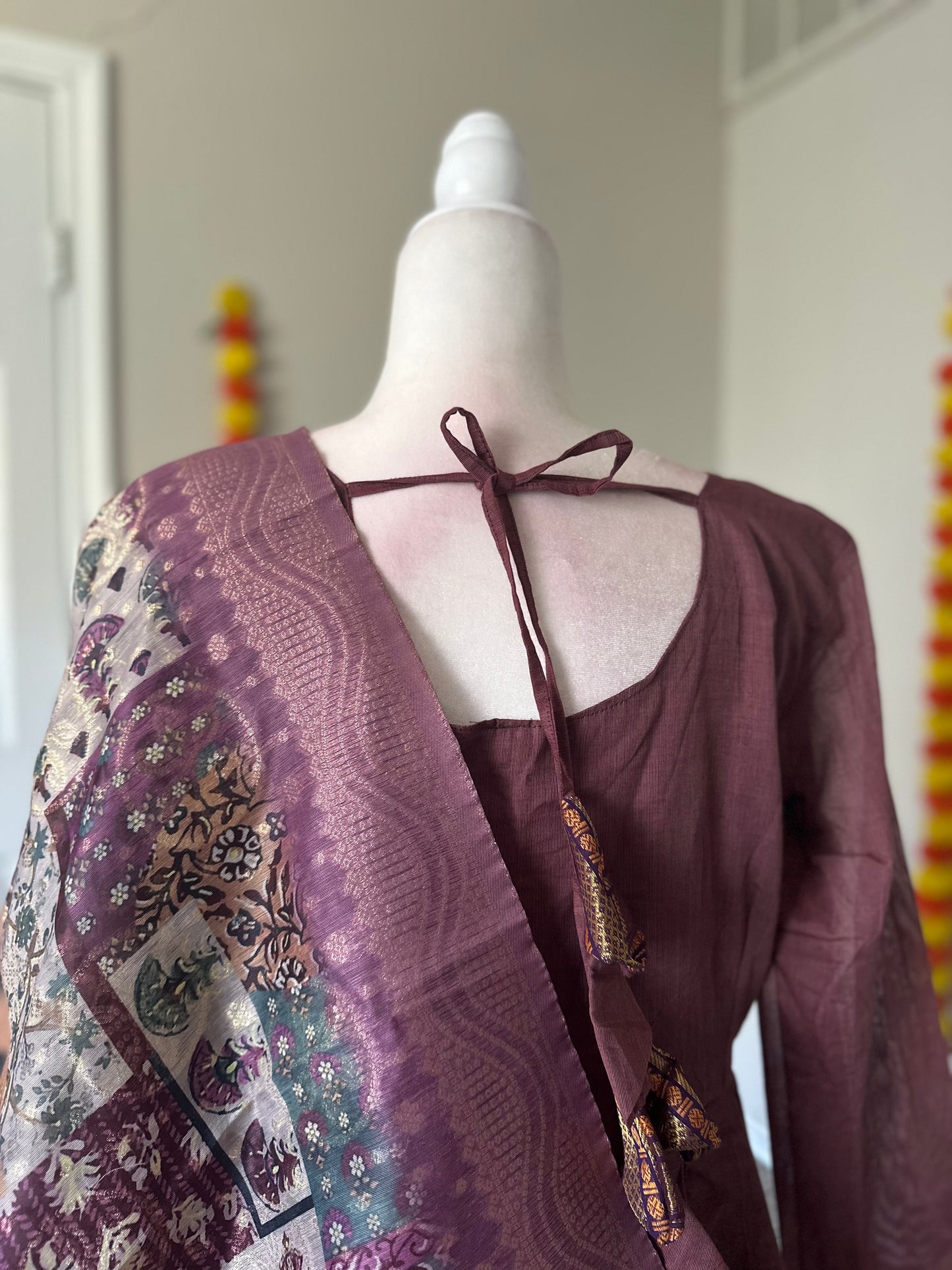 Brown with purple Festive maxi