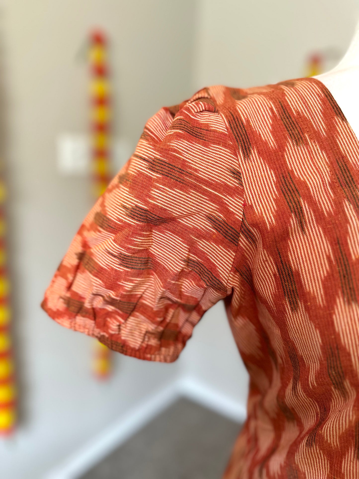 Orange A-Line Ikat dress