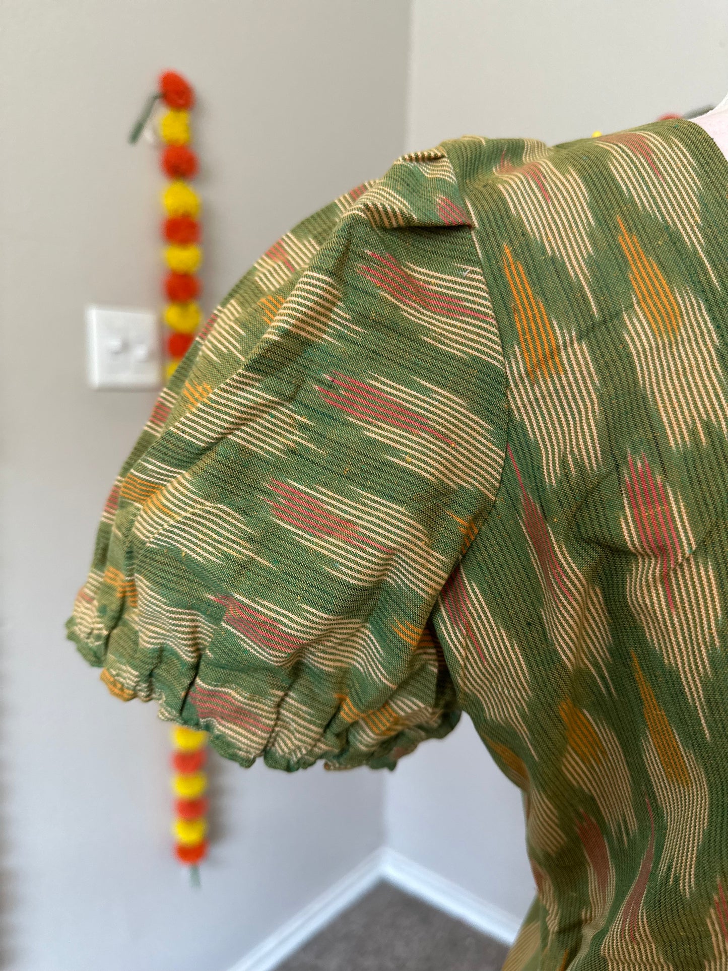 Green A-Line Ikat dress