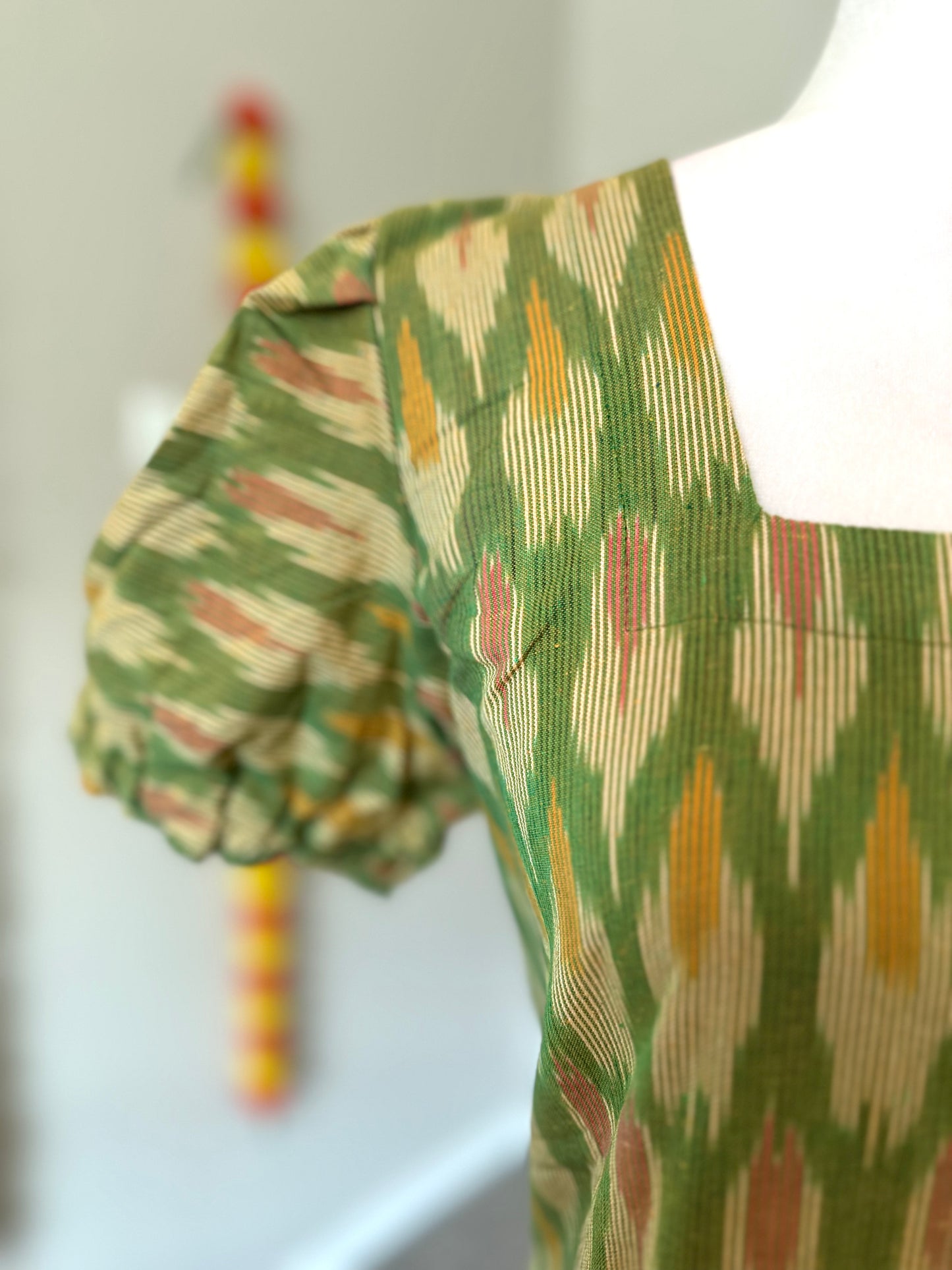 Green A-Line Ikat dress