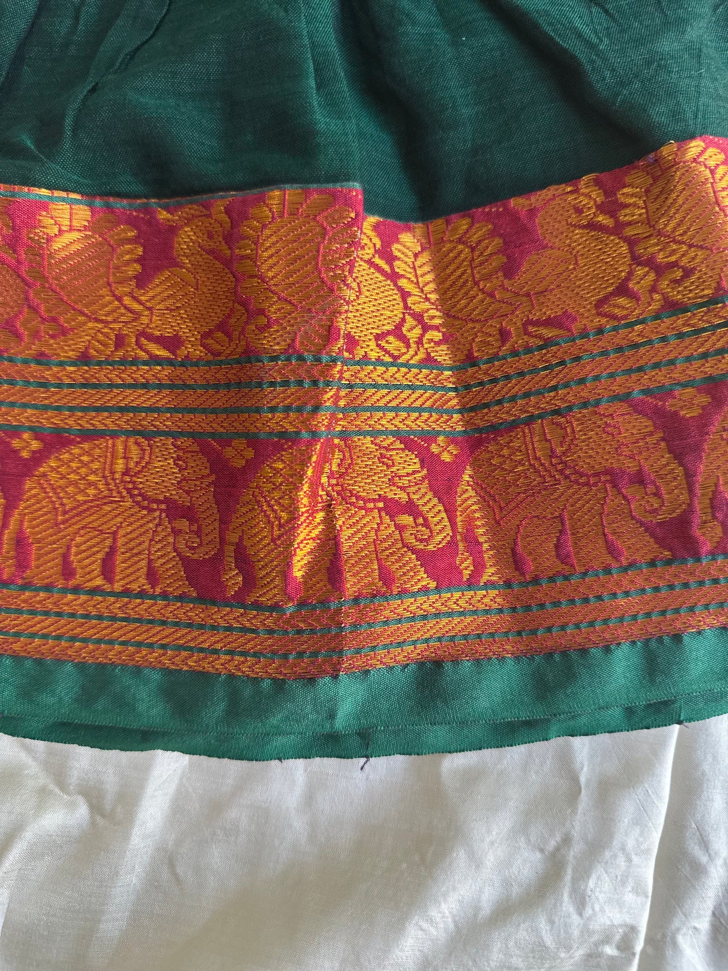 Green Narayanpet tie up frock
