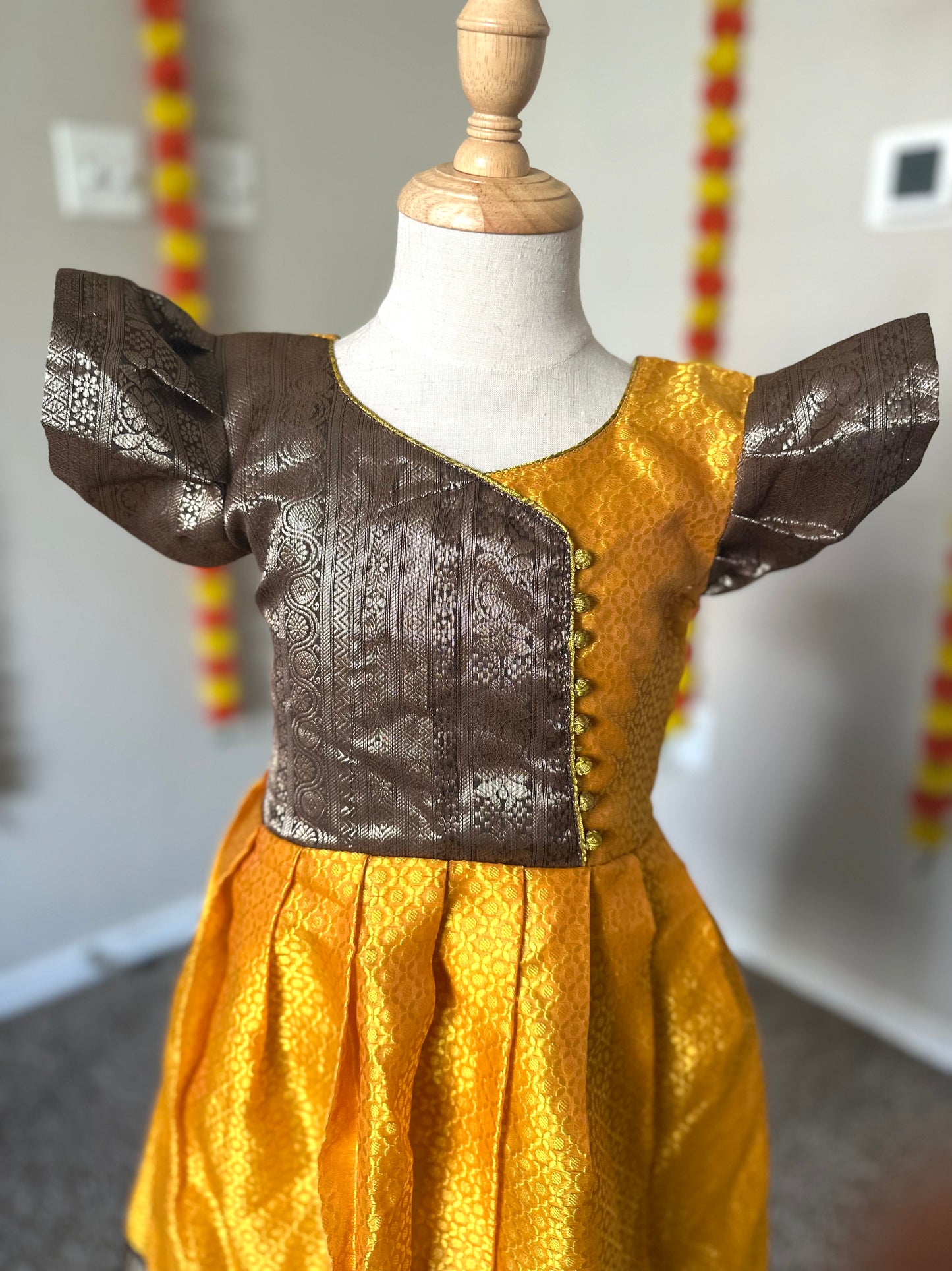 Yellow semi silk frock