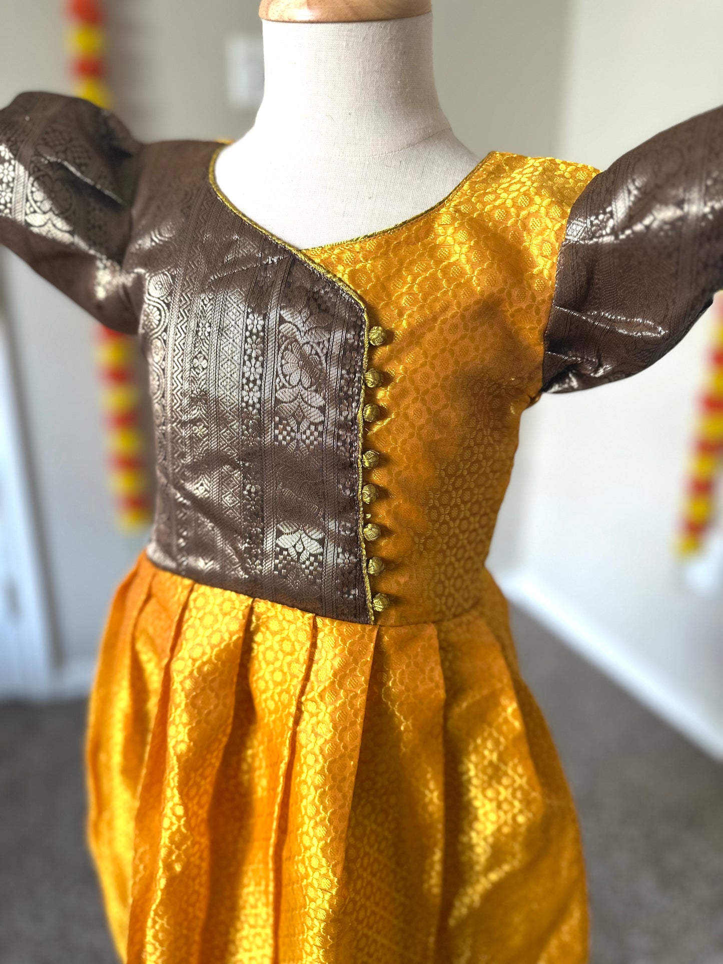 Yellow semi silk frock