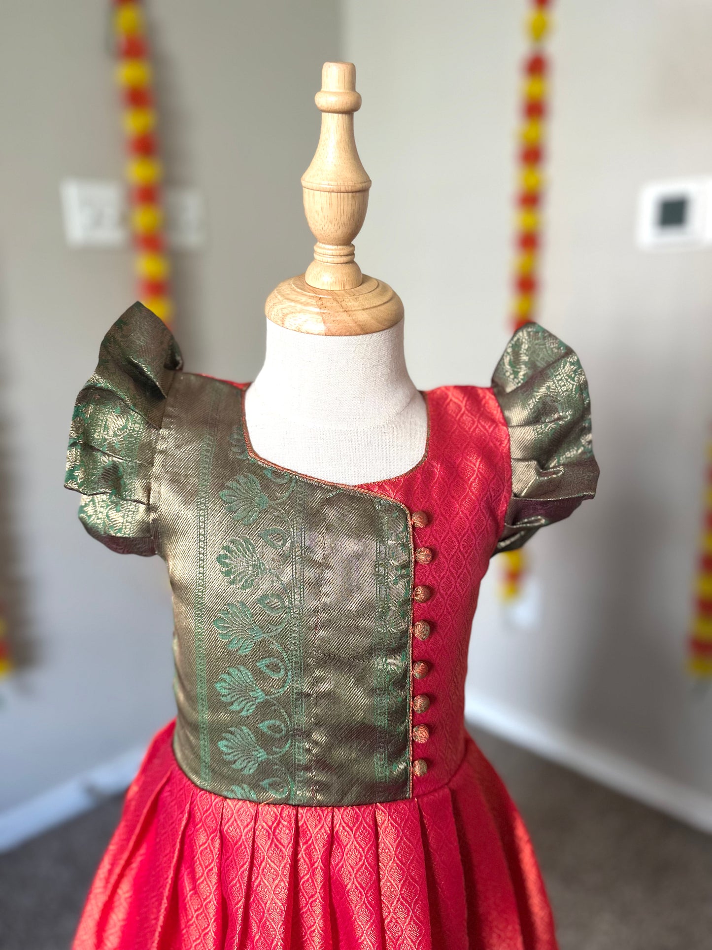 Orange semi silk frock