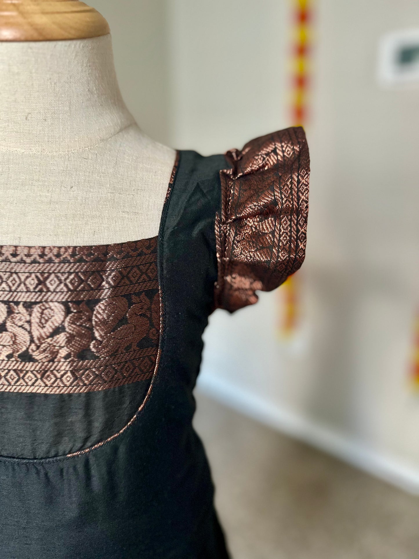 Black Kalyani cotton skirt and top