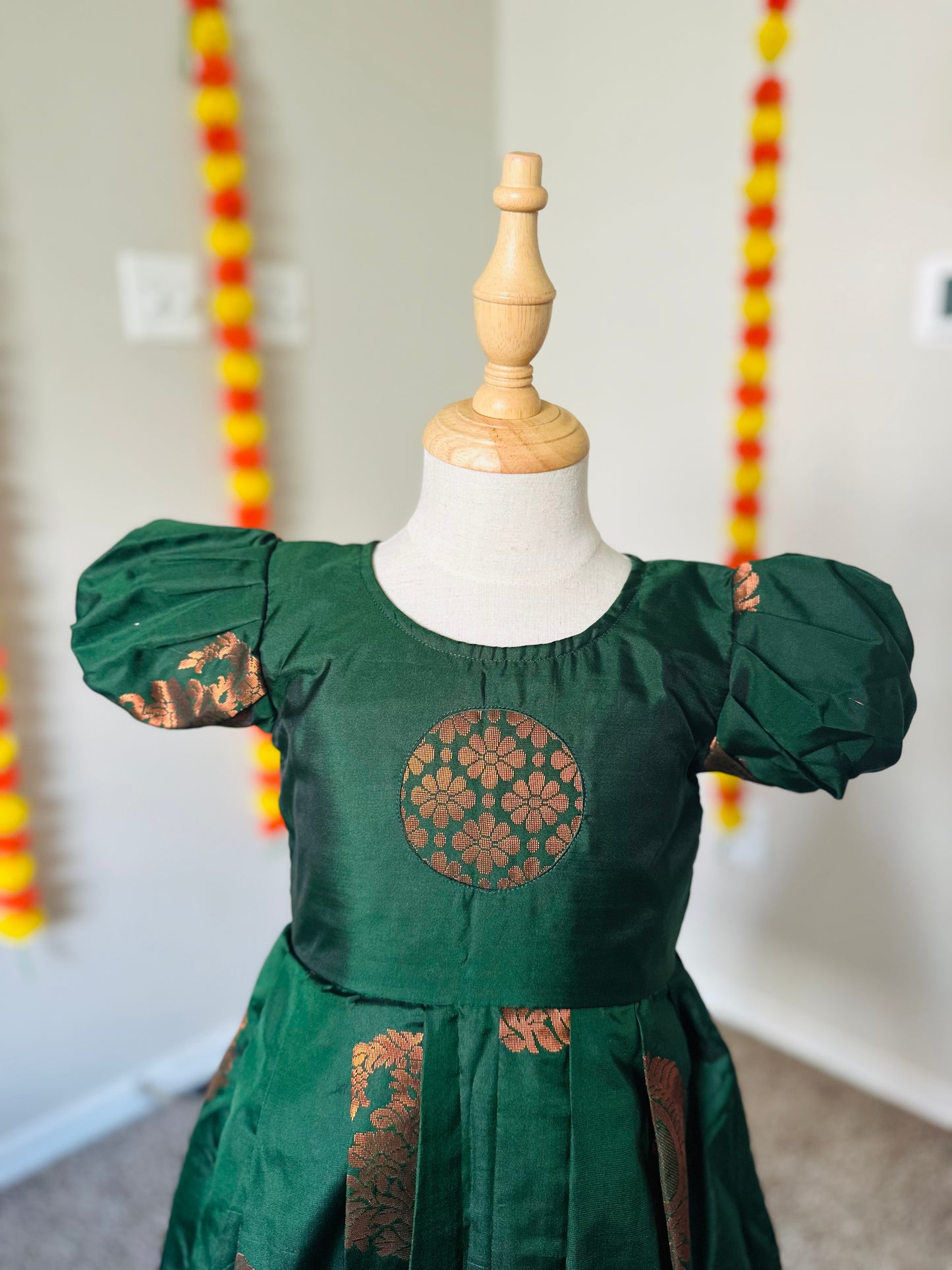 Green soft silk Frock