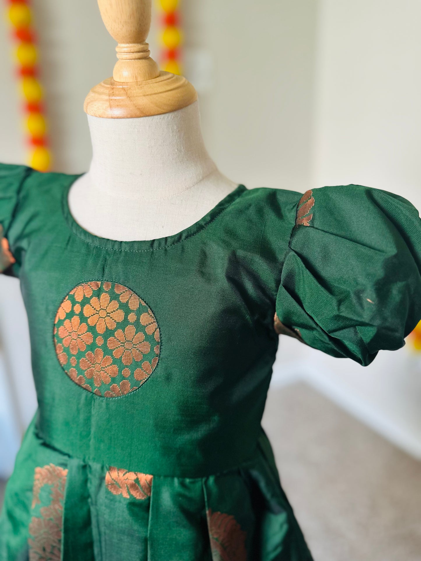 Green soft silk Frock
