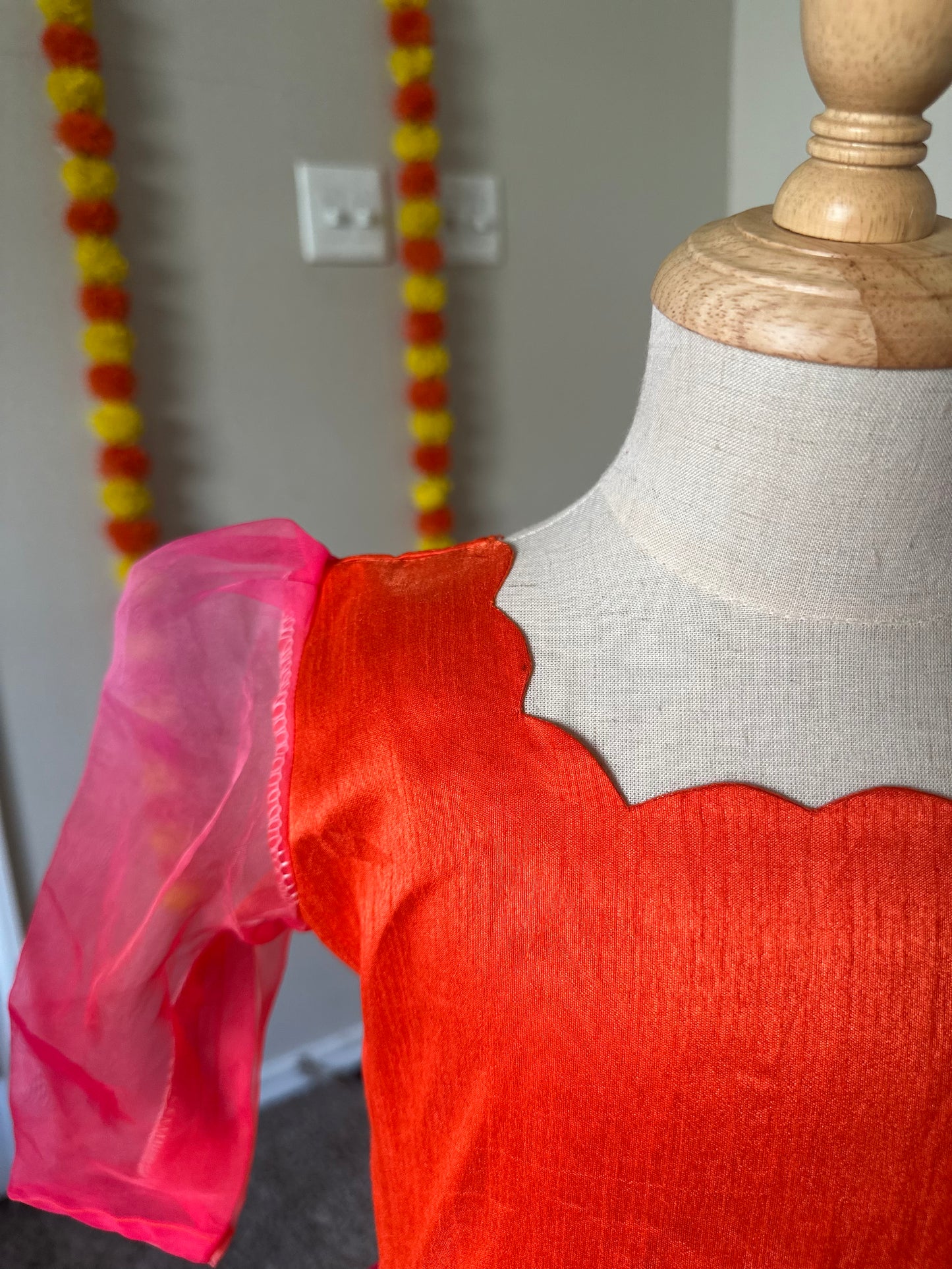 Pink Orange Organza skirt and Top