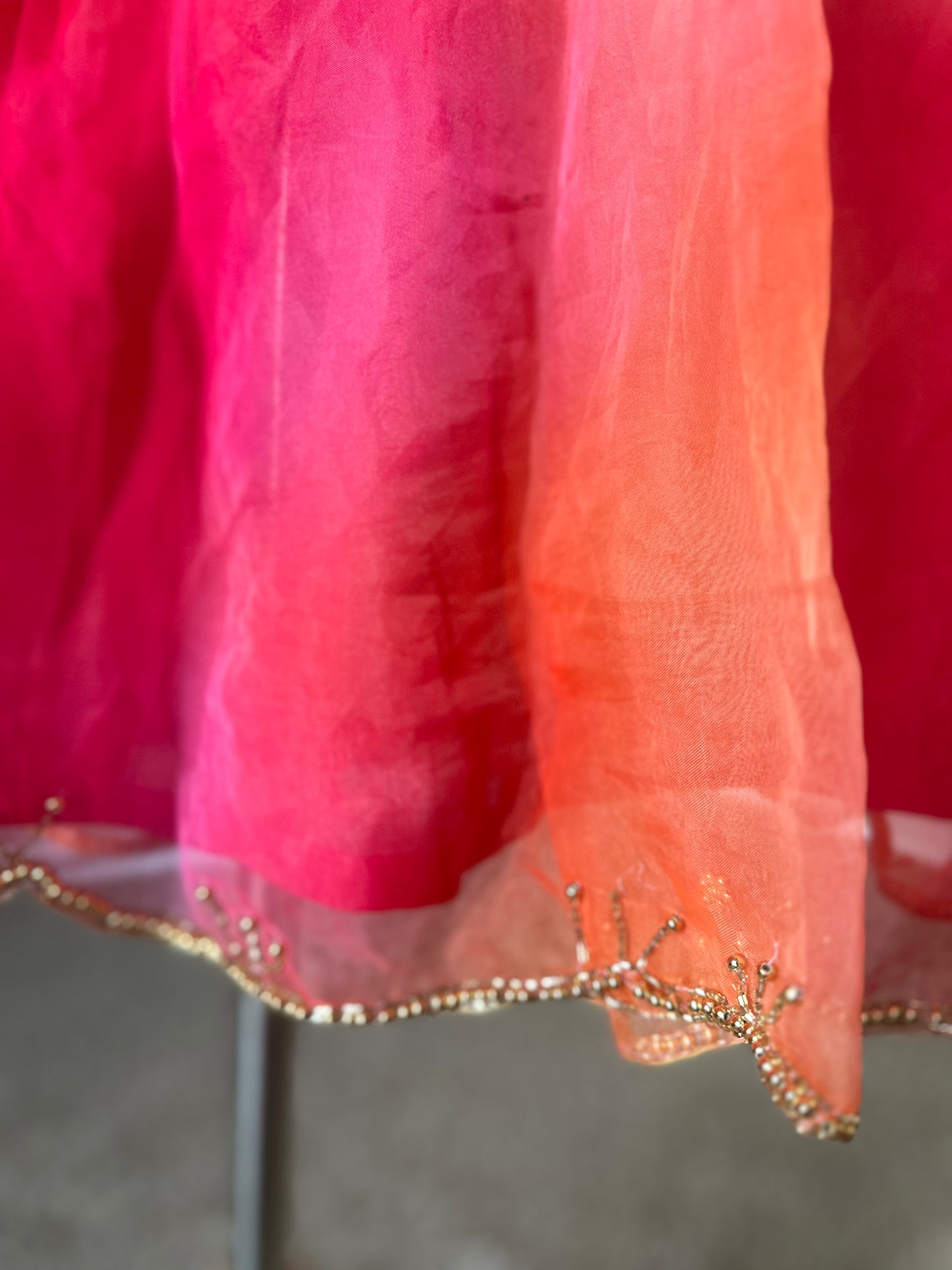 Pink Orange Organza skirt and Top