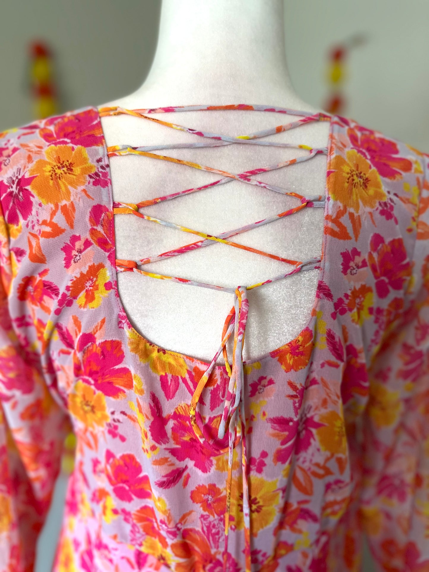 Pink Floral Georgette Maxi