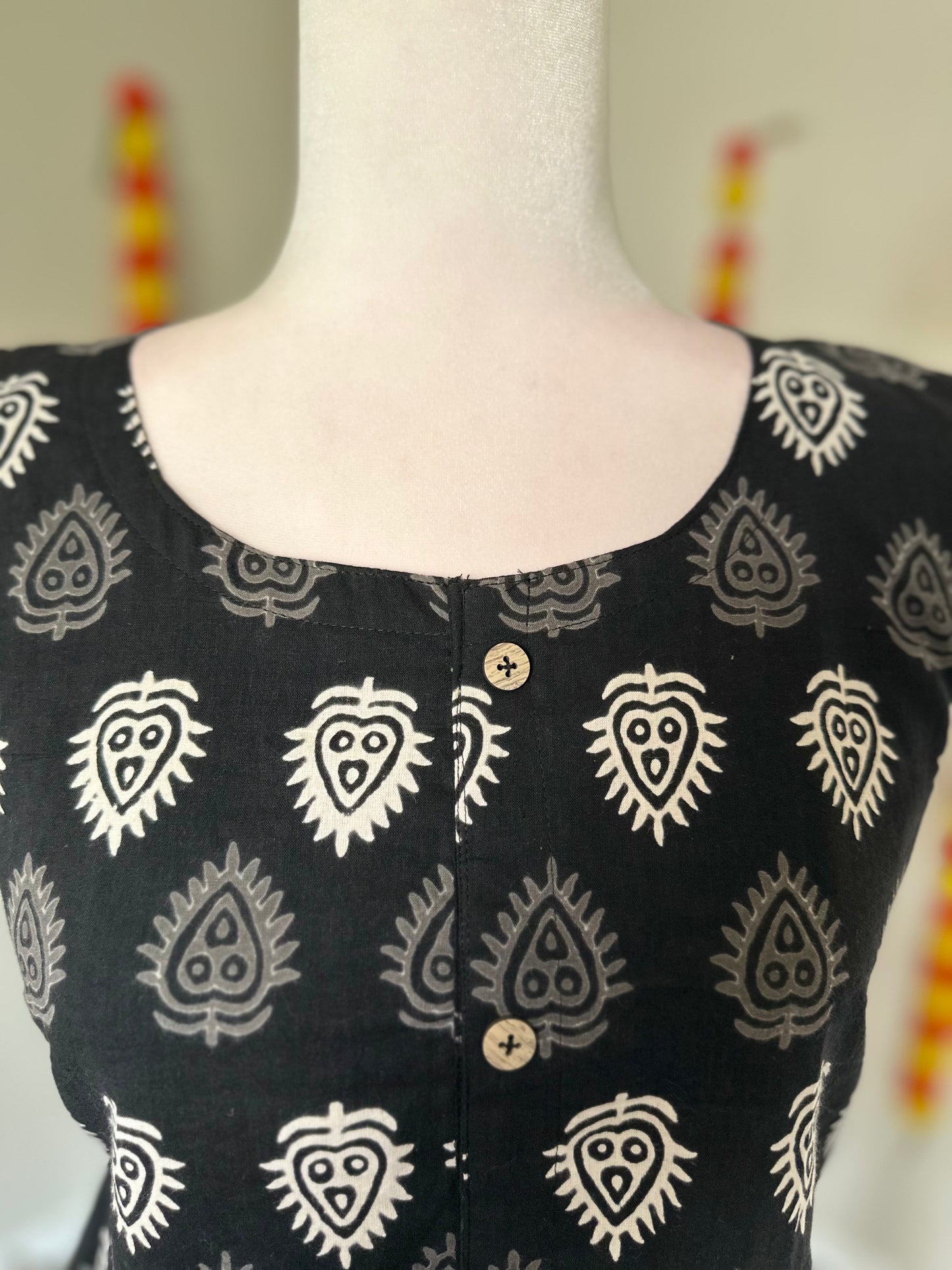Black Sleeveless cotton tunics
