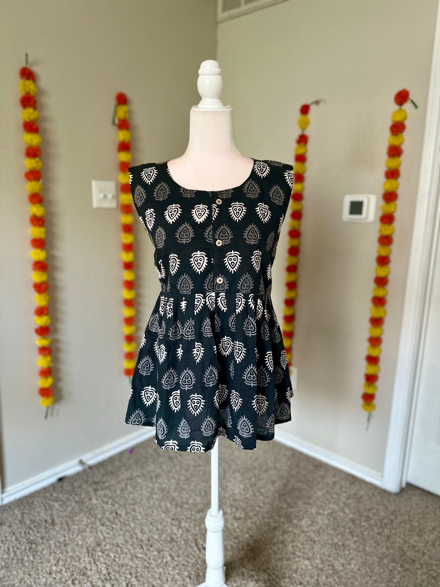 Black Sleeveless cotton tunics