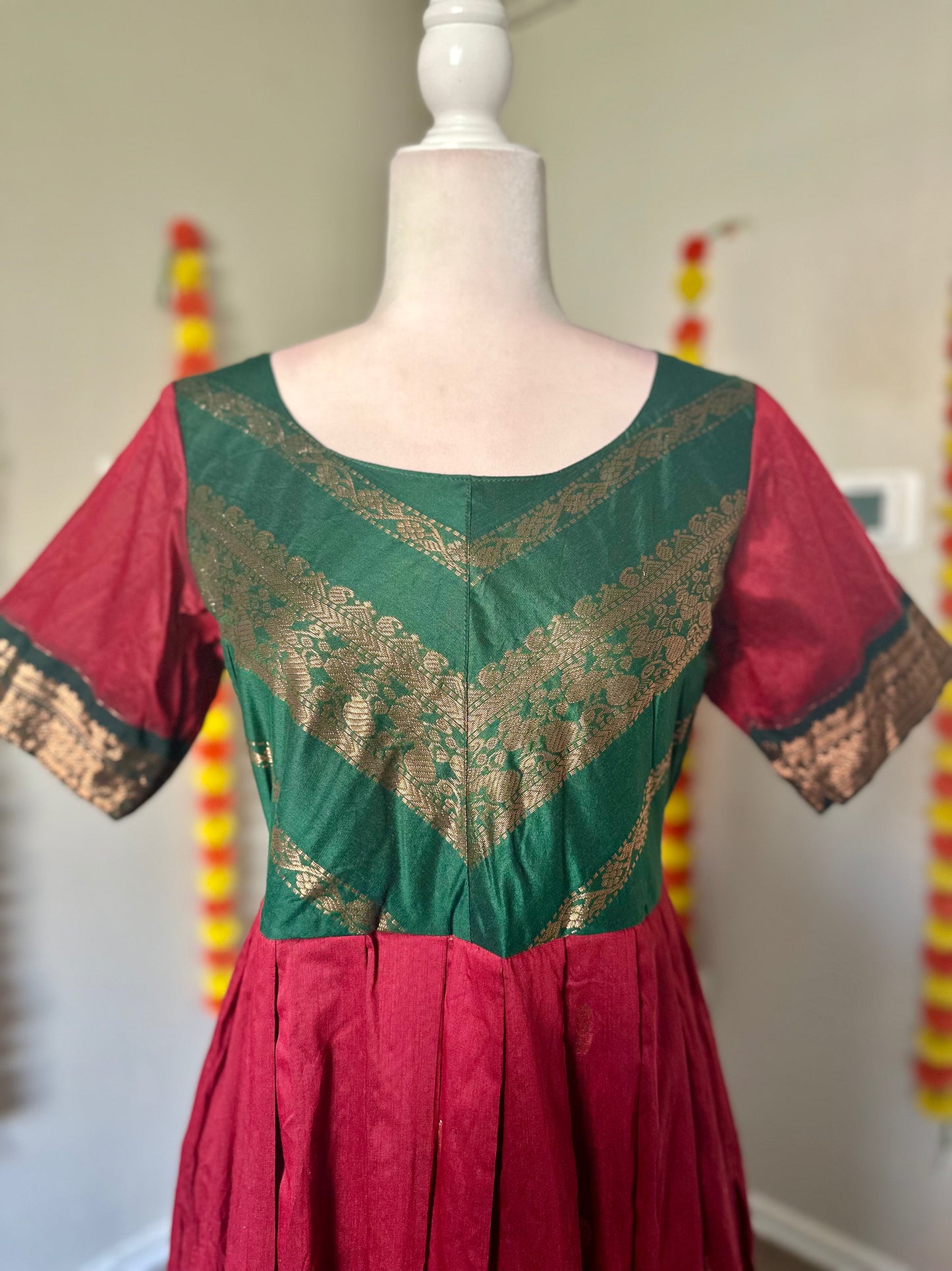 Red kalyani cotton Festive Maxi