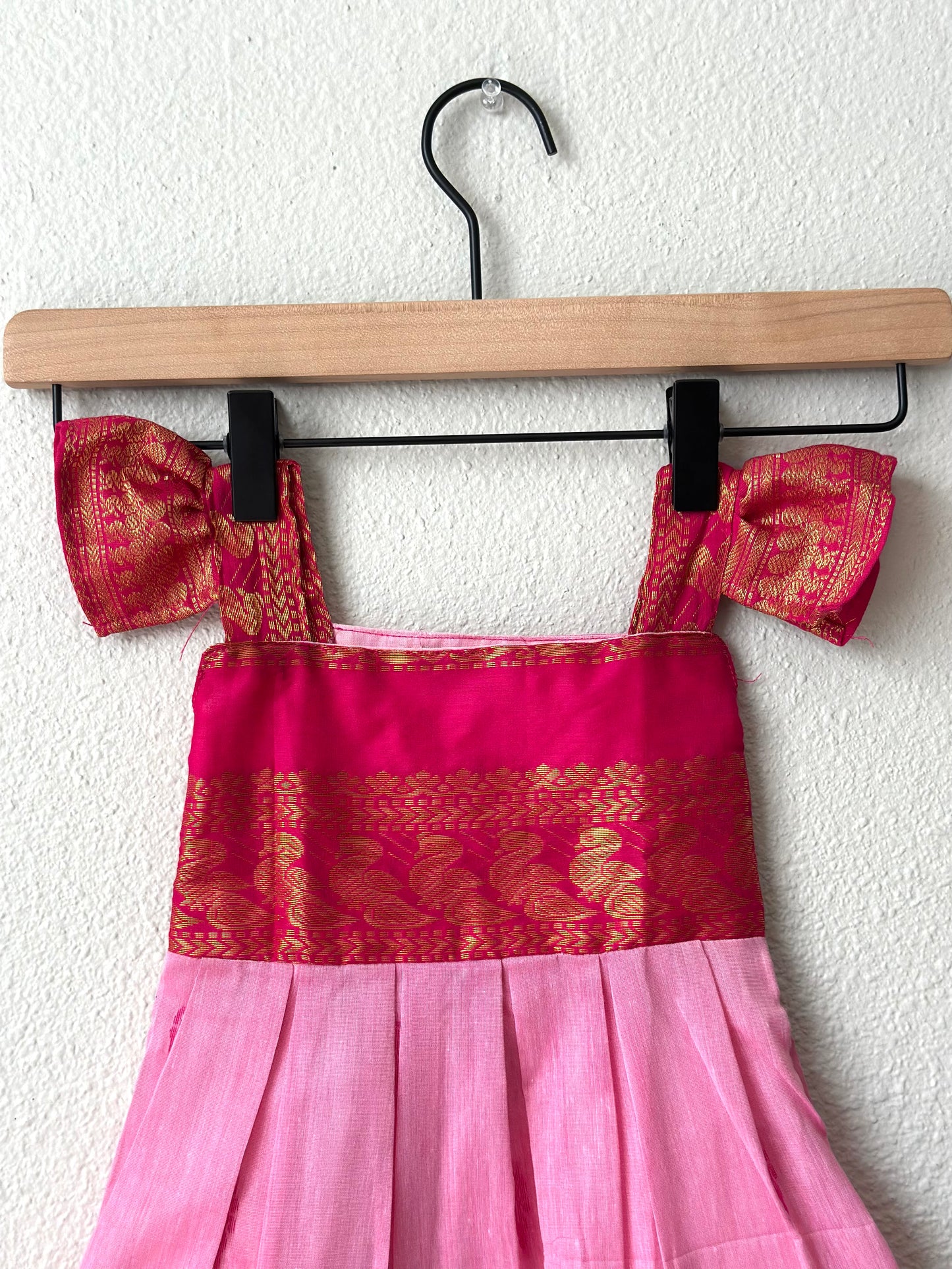 Pink Kalyani cotton infants Frock
