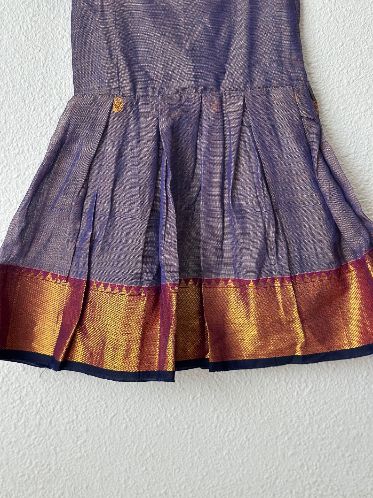 Dual tone Purplish Narayanpet infant frock