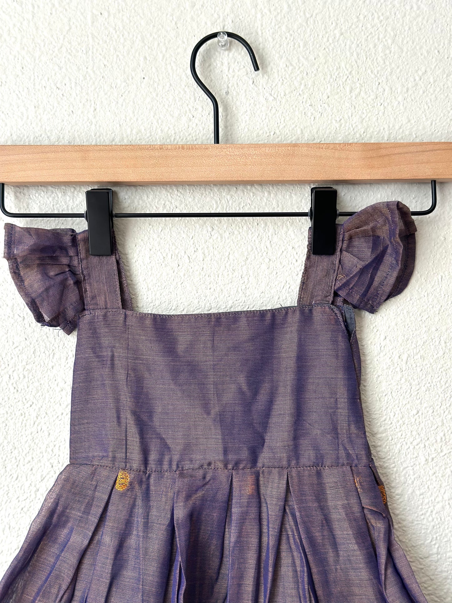Dual tone Purplish Narayanpet infant frock